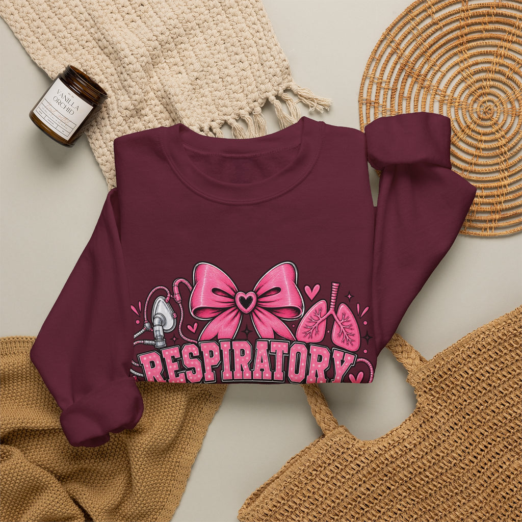 Respiratory Therapist Student Crewneck Sweatshirt — Pink Medical School Gift