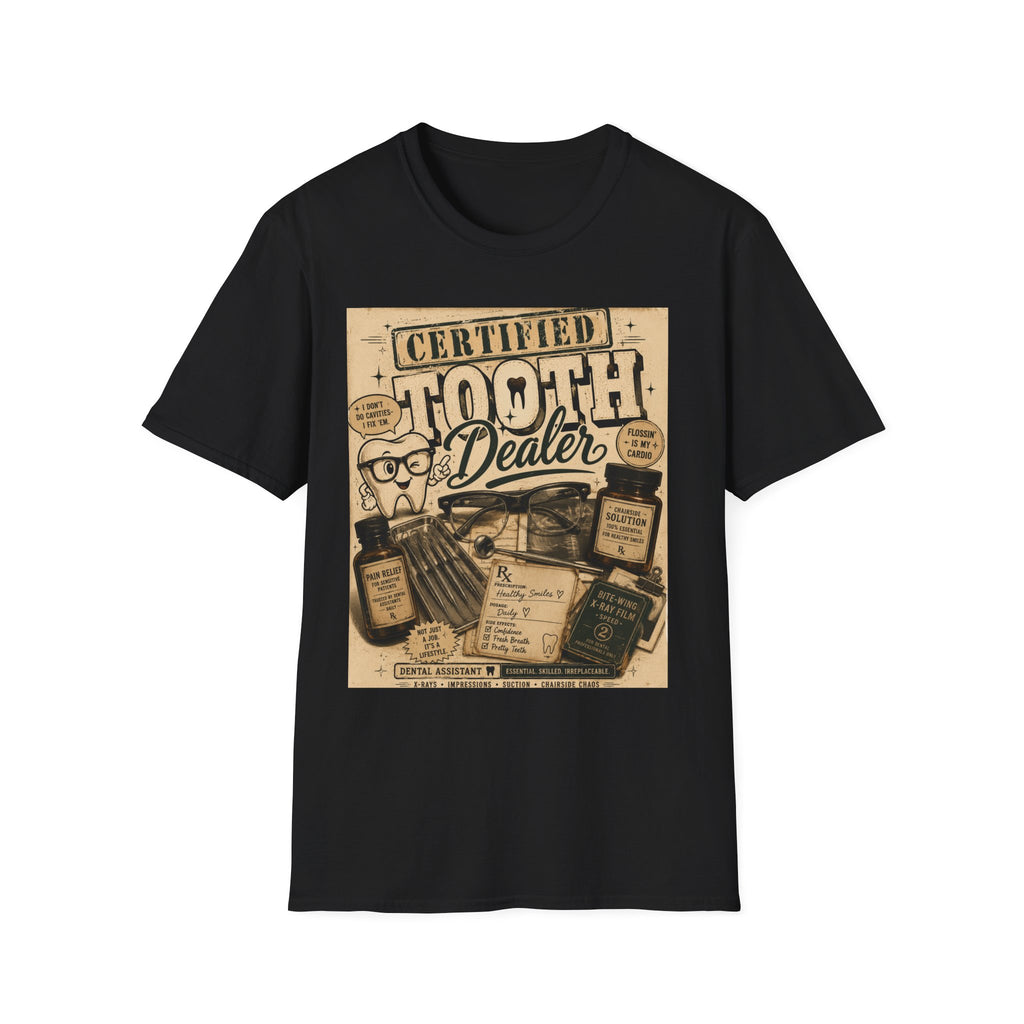 Certified Tooth Dealer T-Shirt — Funny Dental Hygienist Dentist Gift
