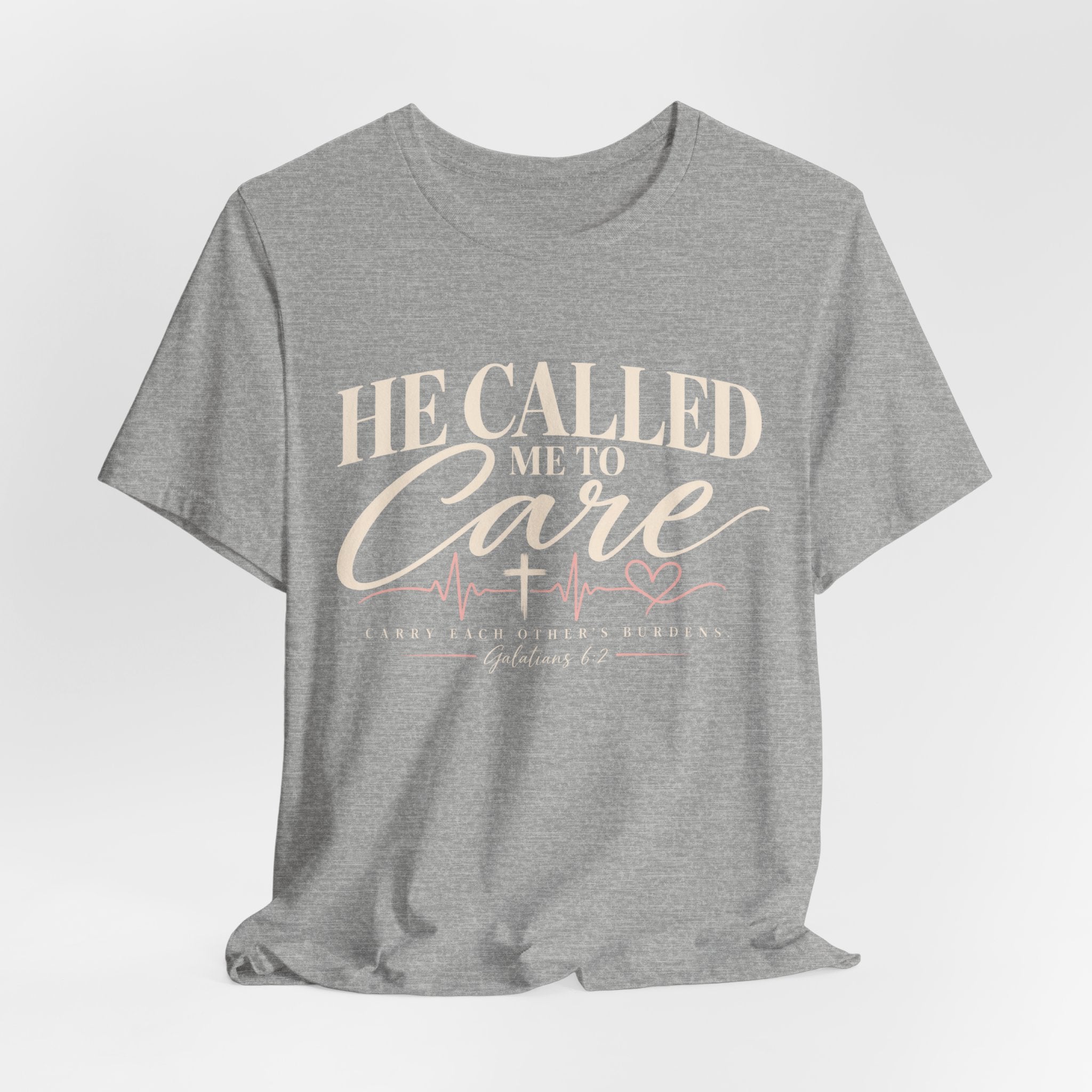 He Called Me to Care Tee — Nurse / Healthcare Heartbeat Graphic T‑Shirt