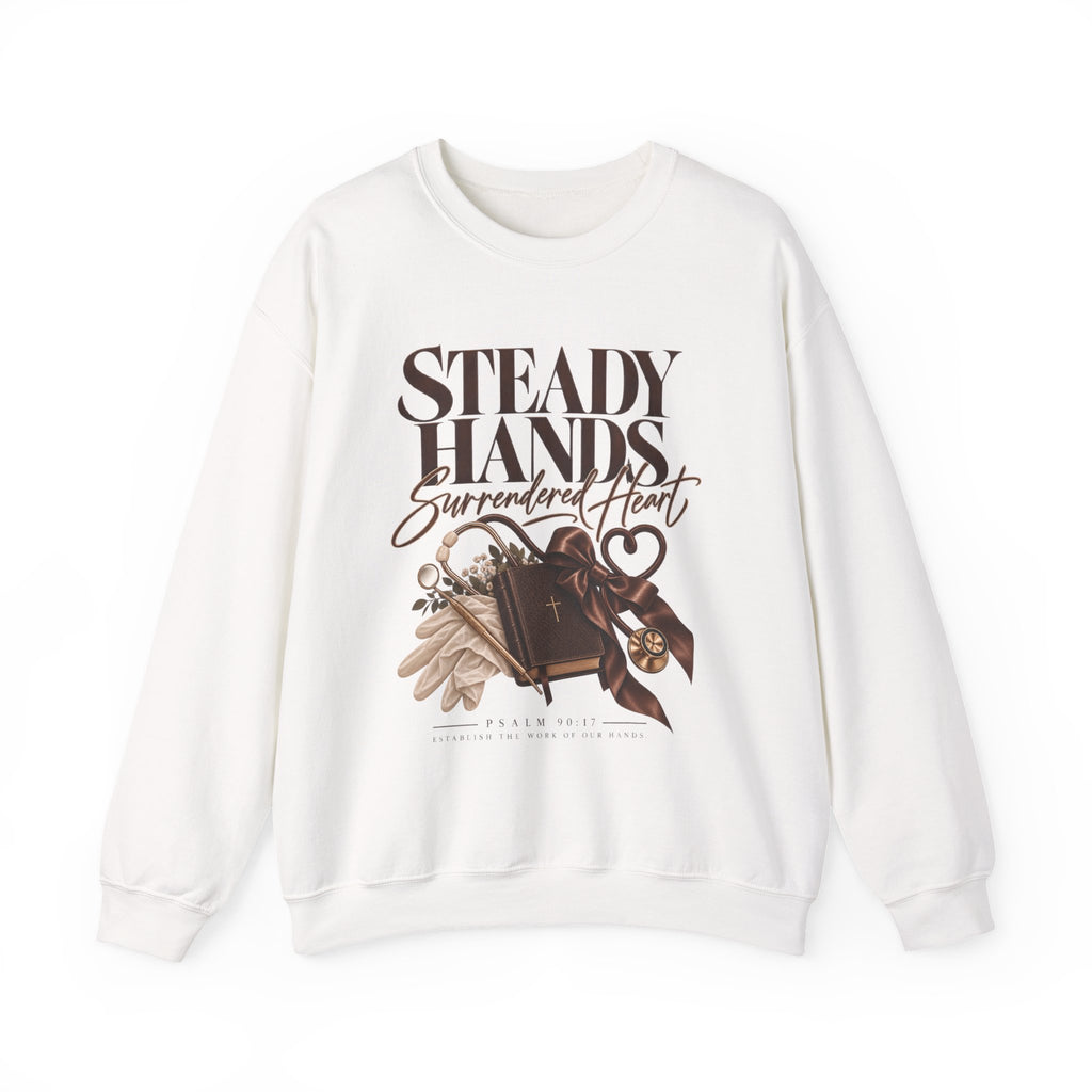 "Steady Hands, Surrendered Heart" Vintage Floral Graphic