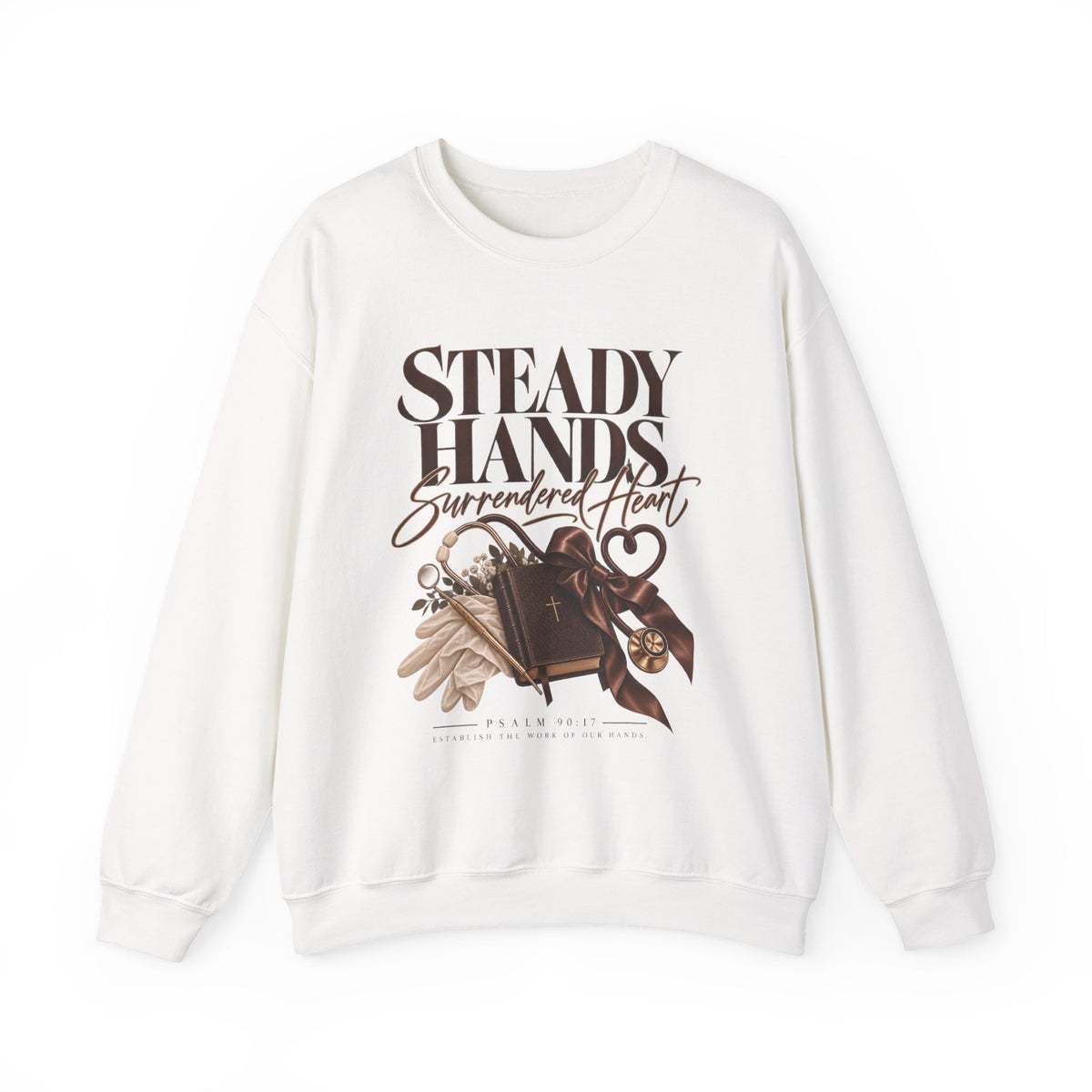 "Steady Hands, Surrendered Heart" Vintage Floral Graphic