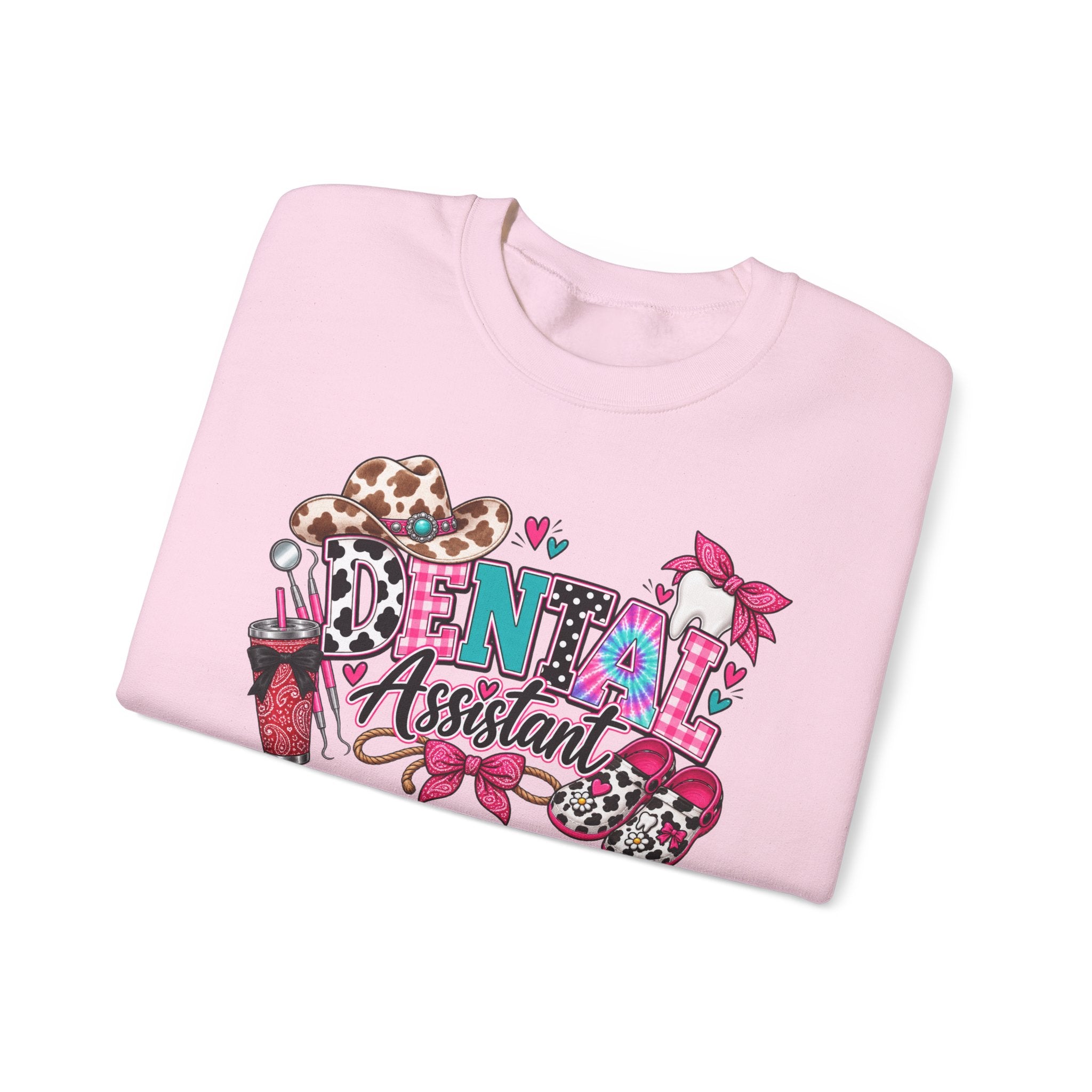 Southern Belle DA Sweatshirt — Cute Leopard & Floral Dental Design