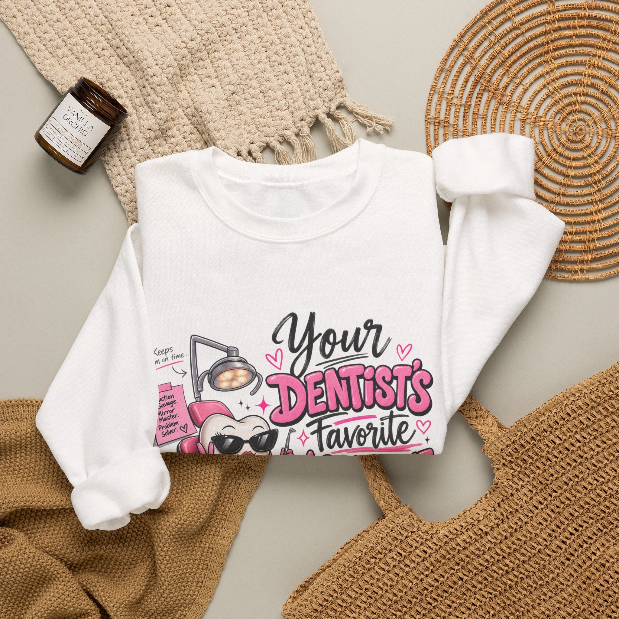 Dentist Assistant Sweatshirt — "Your Dentist’s Favorite Assistant" Cute Dental Crewneck