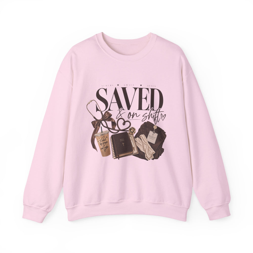 Saved On Shifts Crewneck Sweatshirt — Nurse & Healthcare Worker Gift