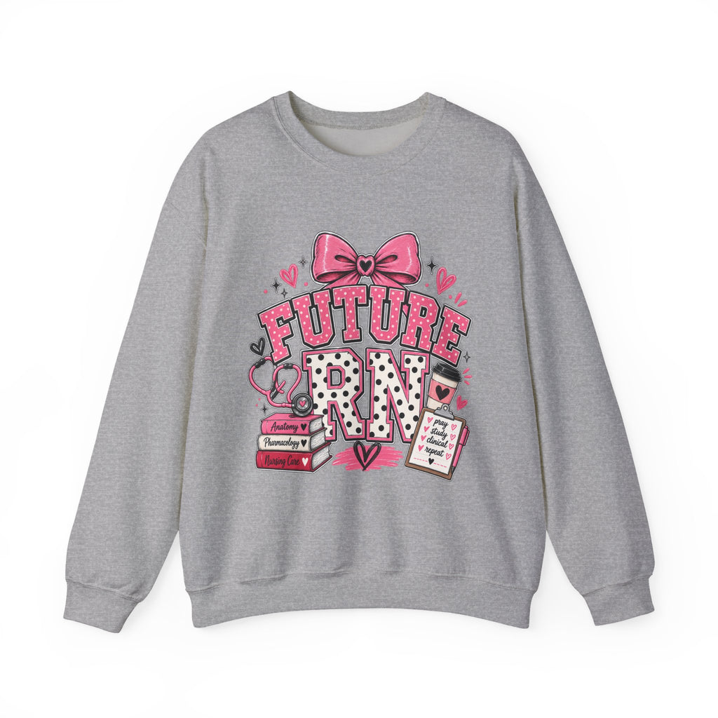 Future RN Sweatshirt — Cute Pink Nursing Student Crewneck