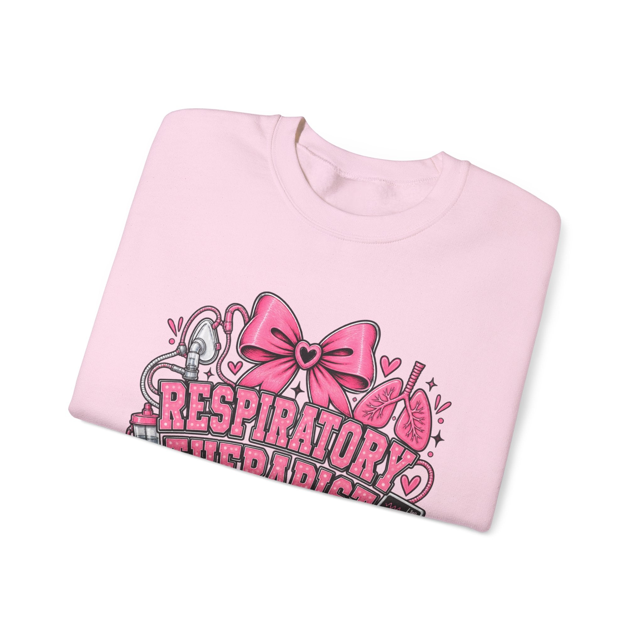 Respiratory Therapist Student Crewneck Sweatshirt — Pink Medical School Gift