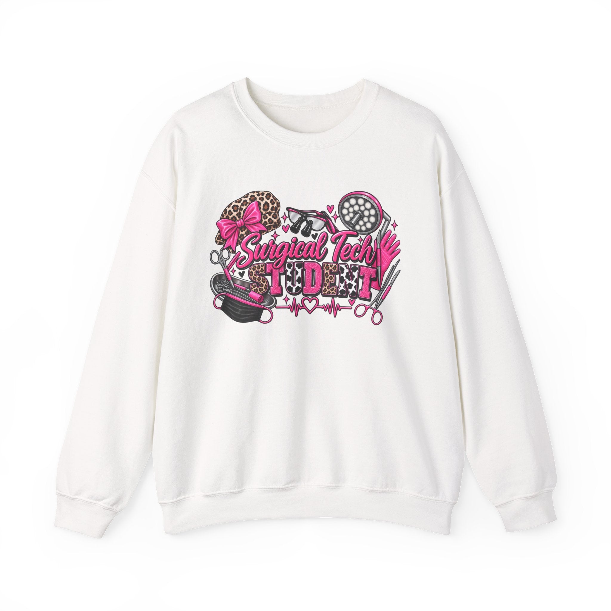 Surgical Tech Student cheetah Crewneck Sweatshirt