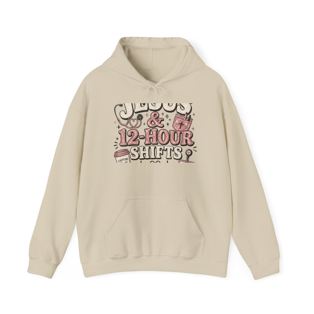 Hoodie: Nurses & 12-Hour Shifts Graphic Pullover