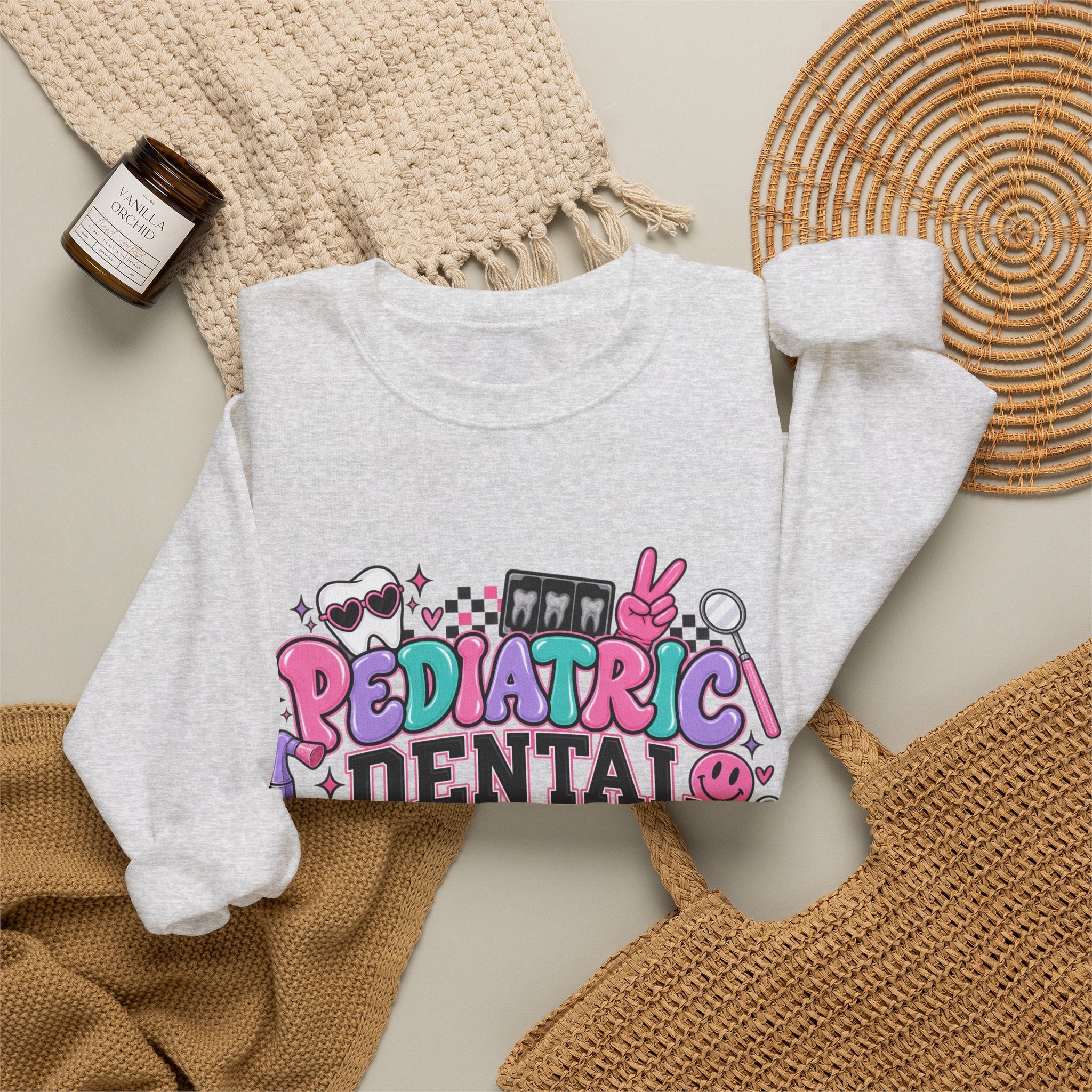 Pediatric Dental Assistant Sweatshirt — Cute Colorful Dental Crewneck