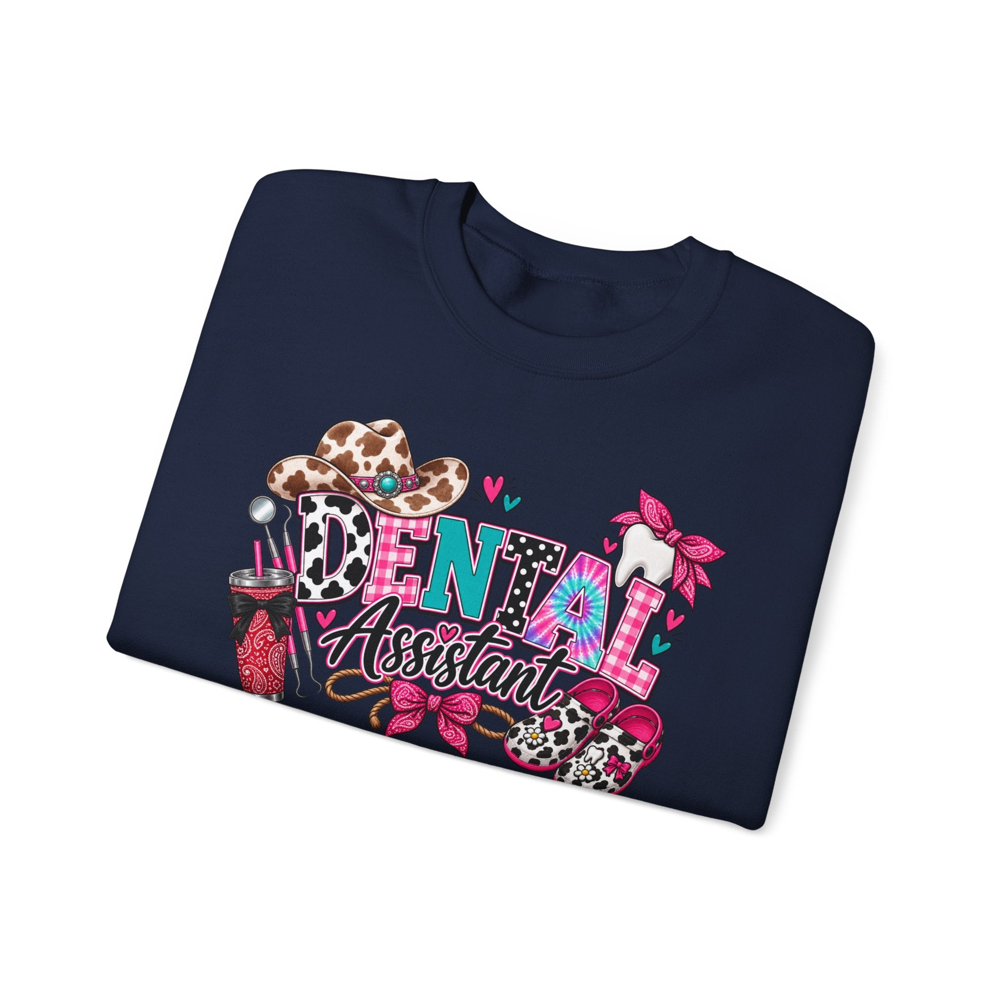 Southern Belle DA Sweatshirt — Cute Leopard & Floral Dental Design
