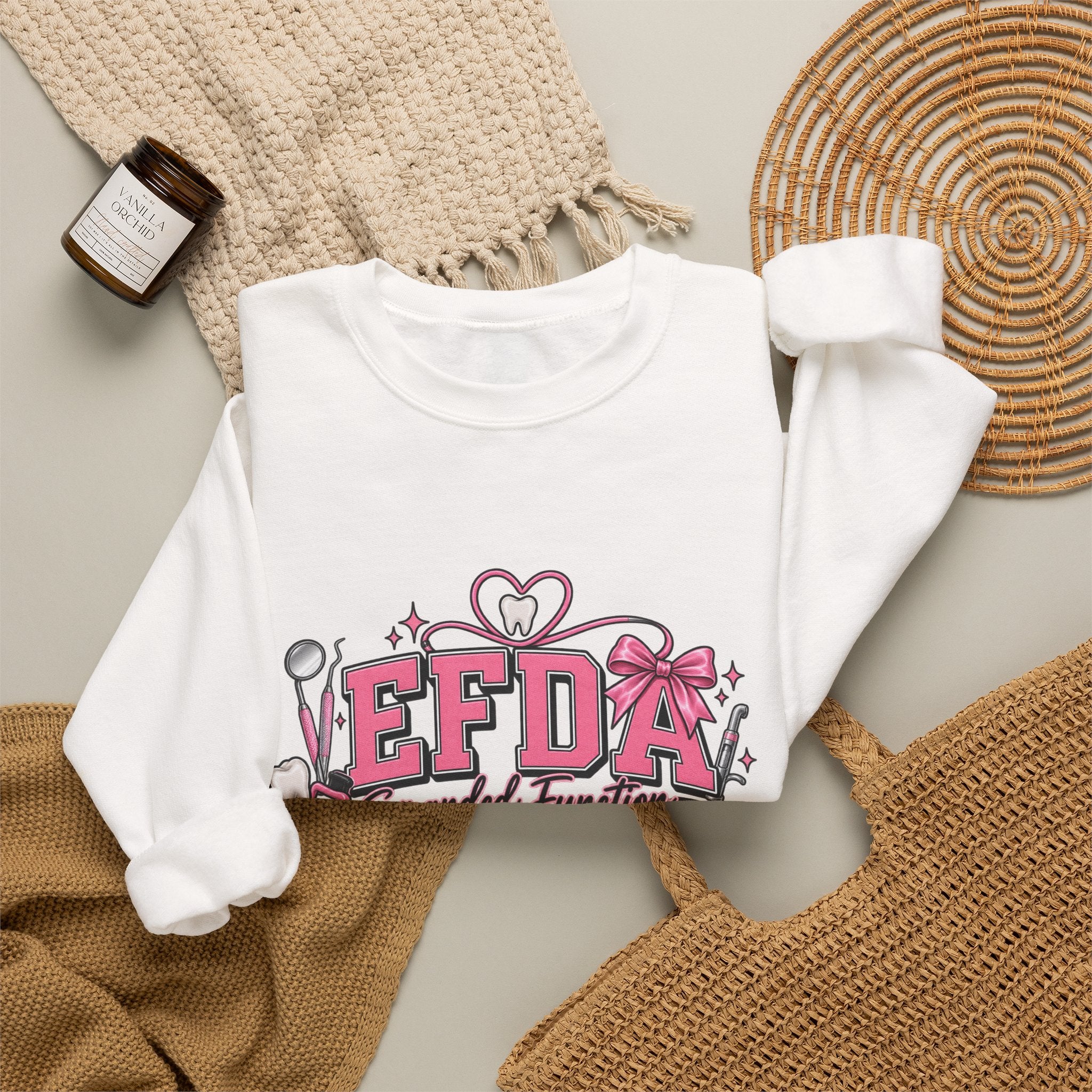 EFDA Dental Assistant Crewneck Sweatshirt — Expanded Function Dental Assistant Graphic Sweatshirt