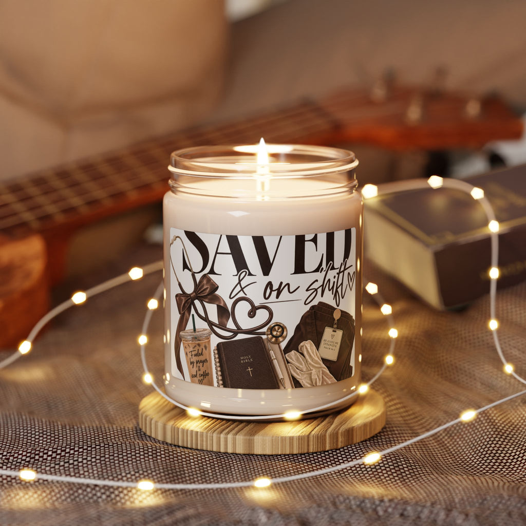 Saved & On Shift Scented Soy Candle — 9oz Inspirational Faith Candle