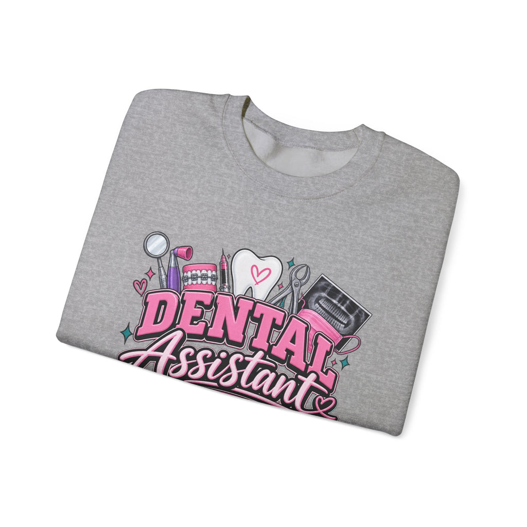 Dental Assistant Crewneck Sweatshirt — Cute Pink Medical Tools Design