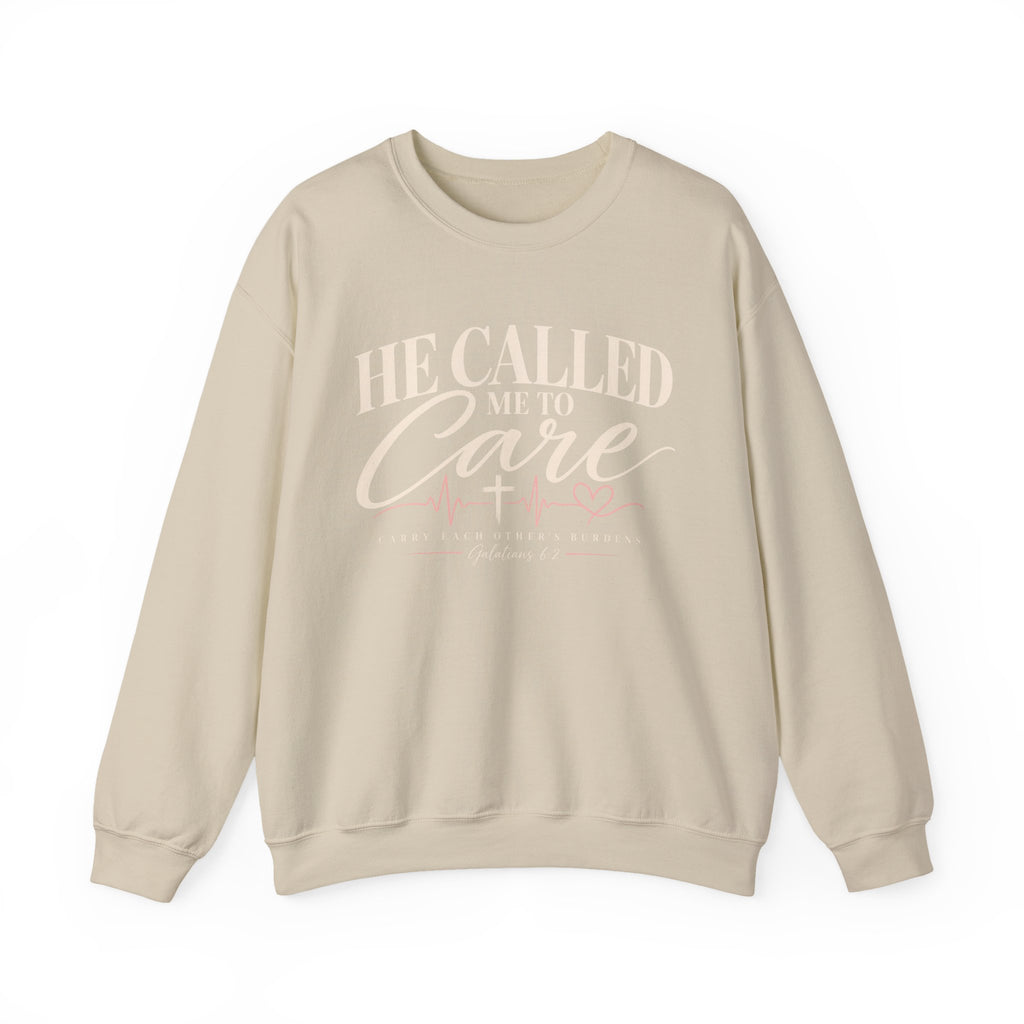 He Called Me to Care Sweatshirt — Christian Nurse Healthcare Crewneck
