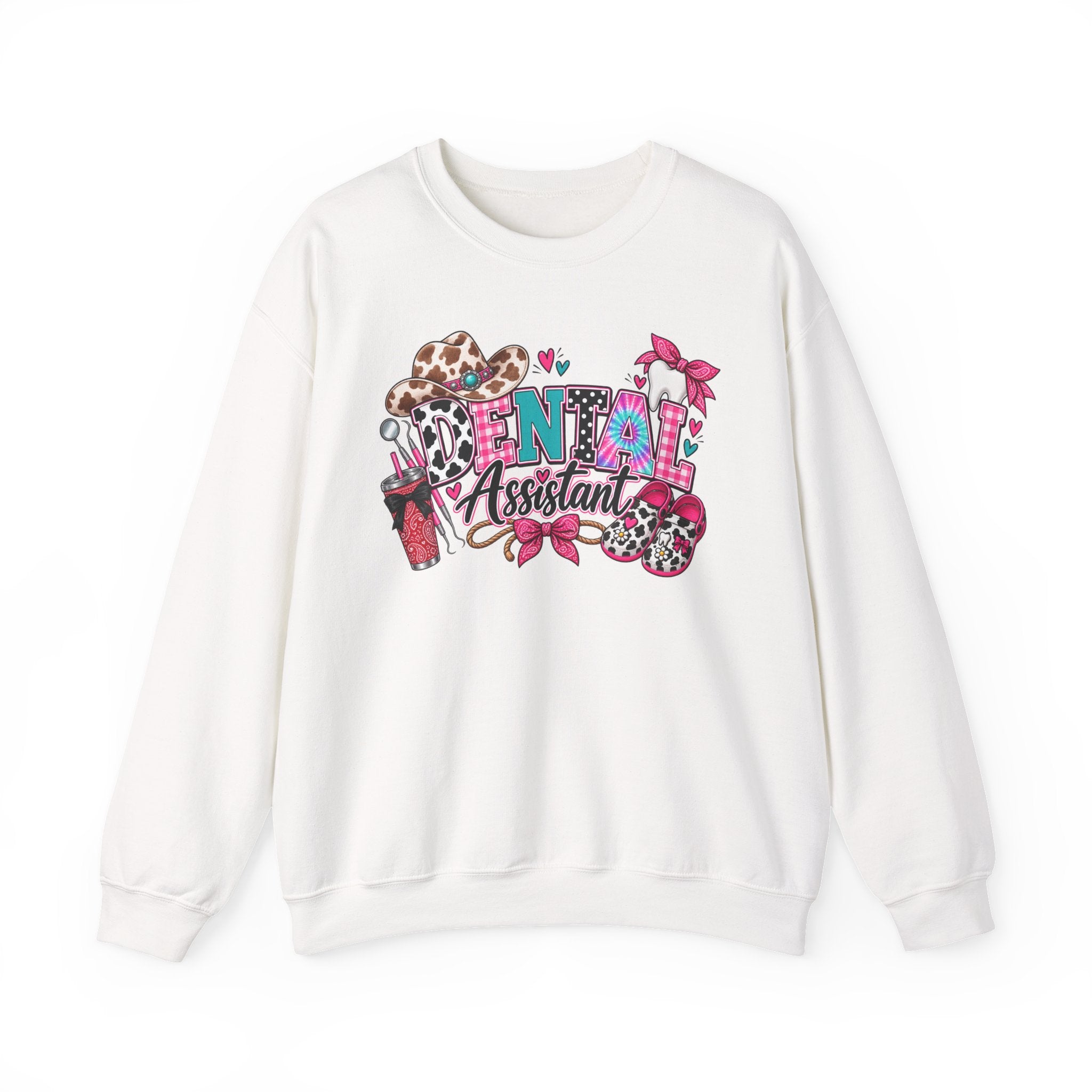 Southern Belle DA Sweatshirt — Cute Leopard & Floral Dental Design