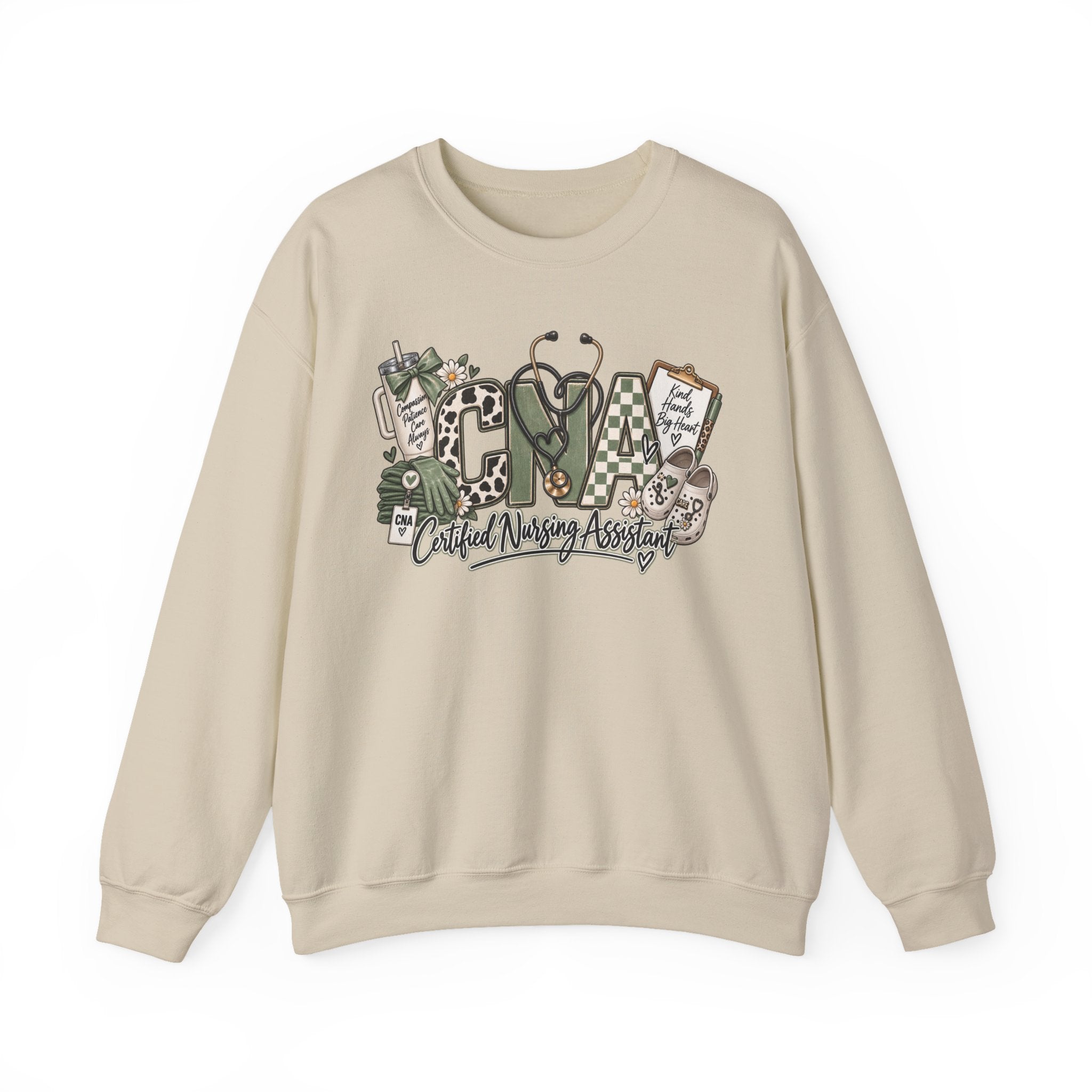 Certified Nurse Assistant Crewneck Sweatshirt — "Certified Nursing Assistant" Graphic Pullover