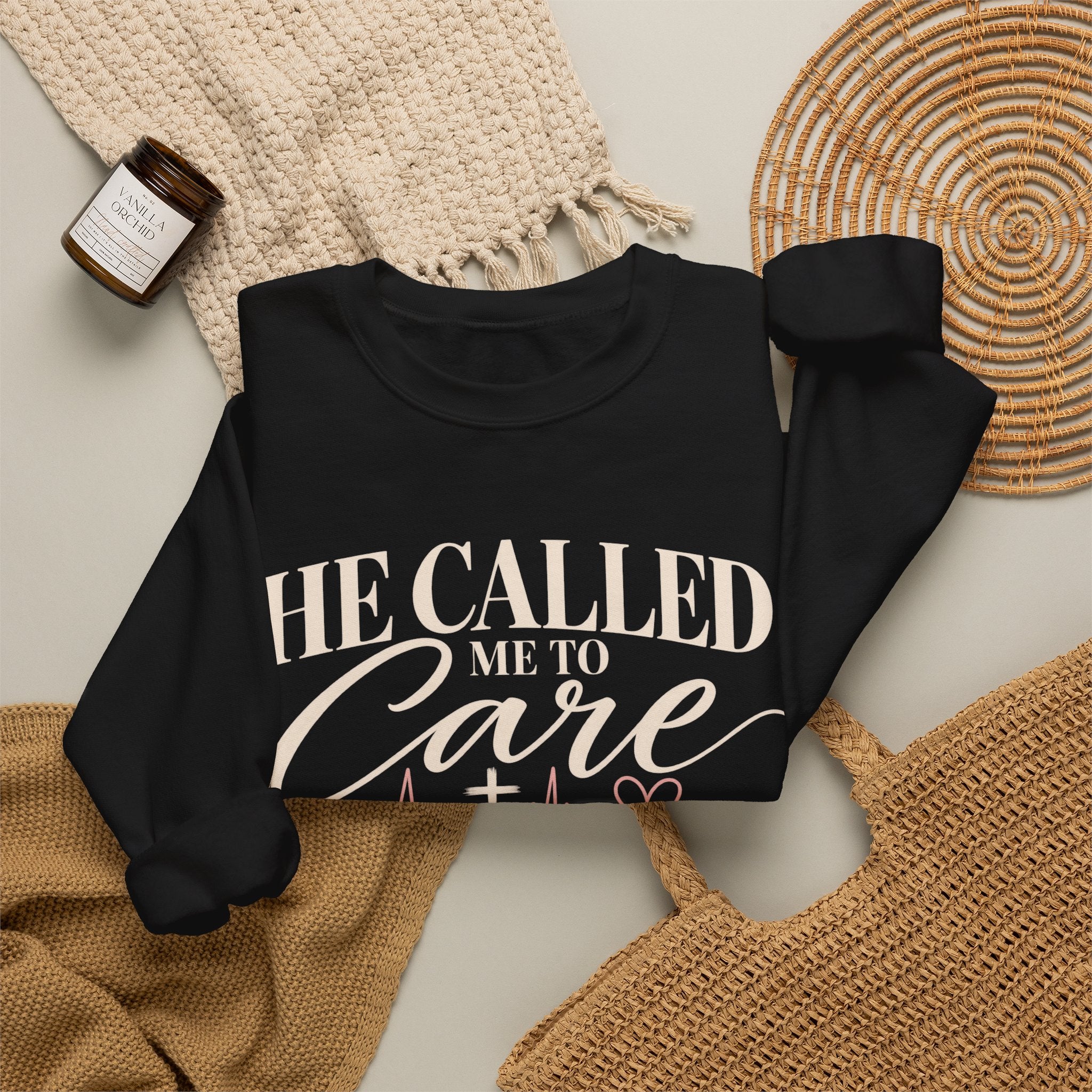 He Called Me to Care Sweatshirt — Christian Nurse Healthcare Crewneck