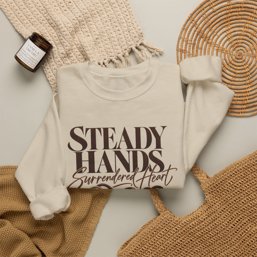 "Steady Hands, Surrendered Heart" Vintage Floral Graphic