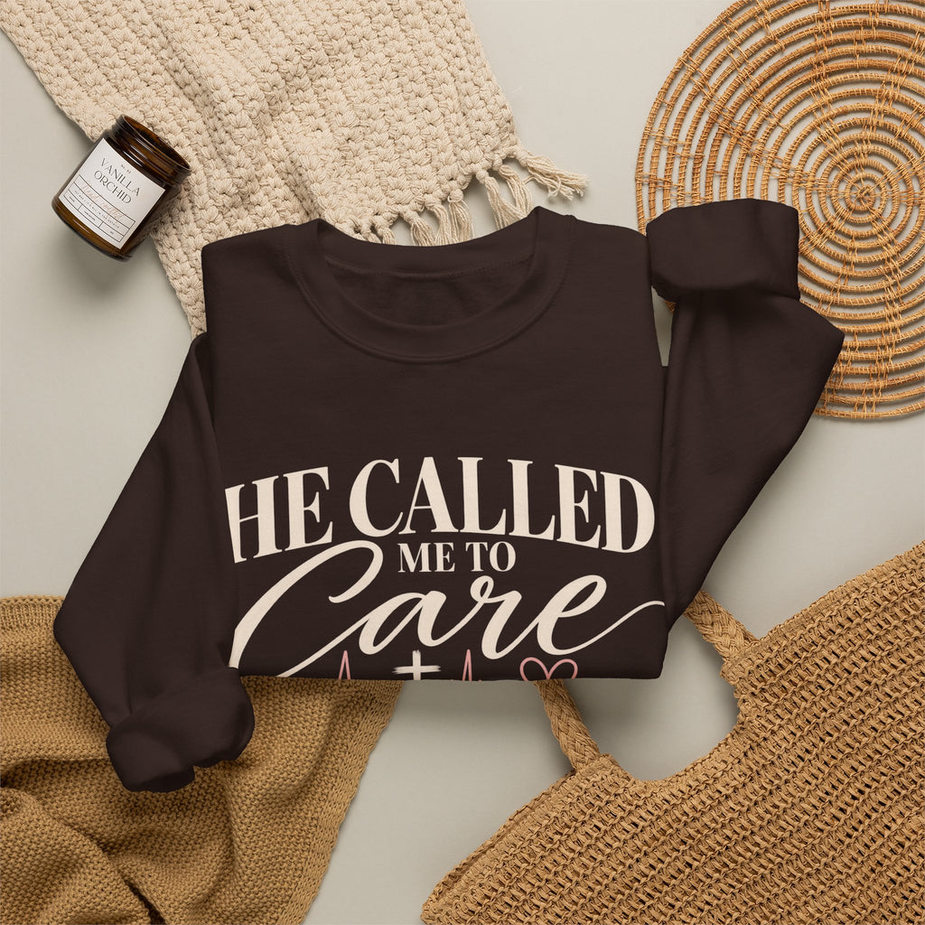 He Called Me to Care Sweatshirt — Christian Nurse Healthcare Crewneck