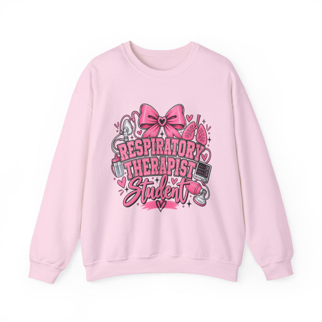 Respiratory Therapist Student Crewneck Sweatshirt — Pink Medical School Gift
