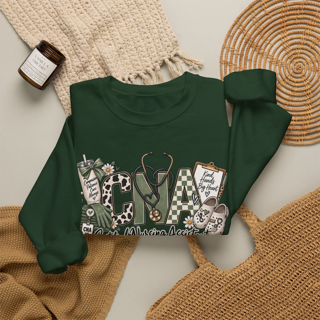 Certified Nurse Assistant Crewneck Sweatshirt — "Certified Nursing Assistant" Graphic Pullover