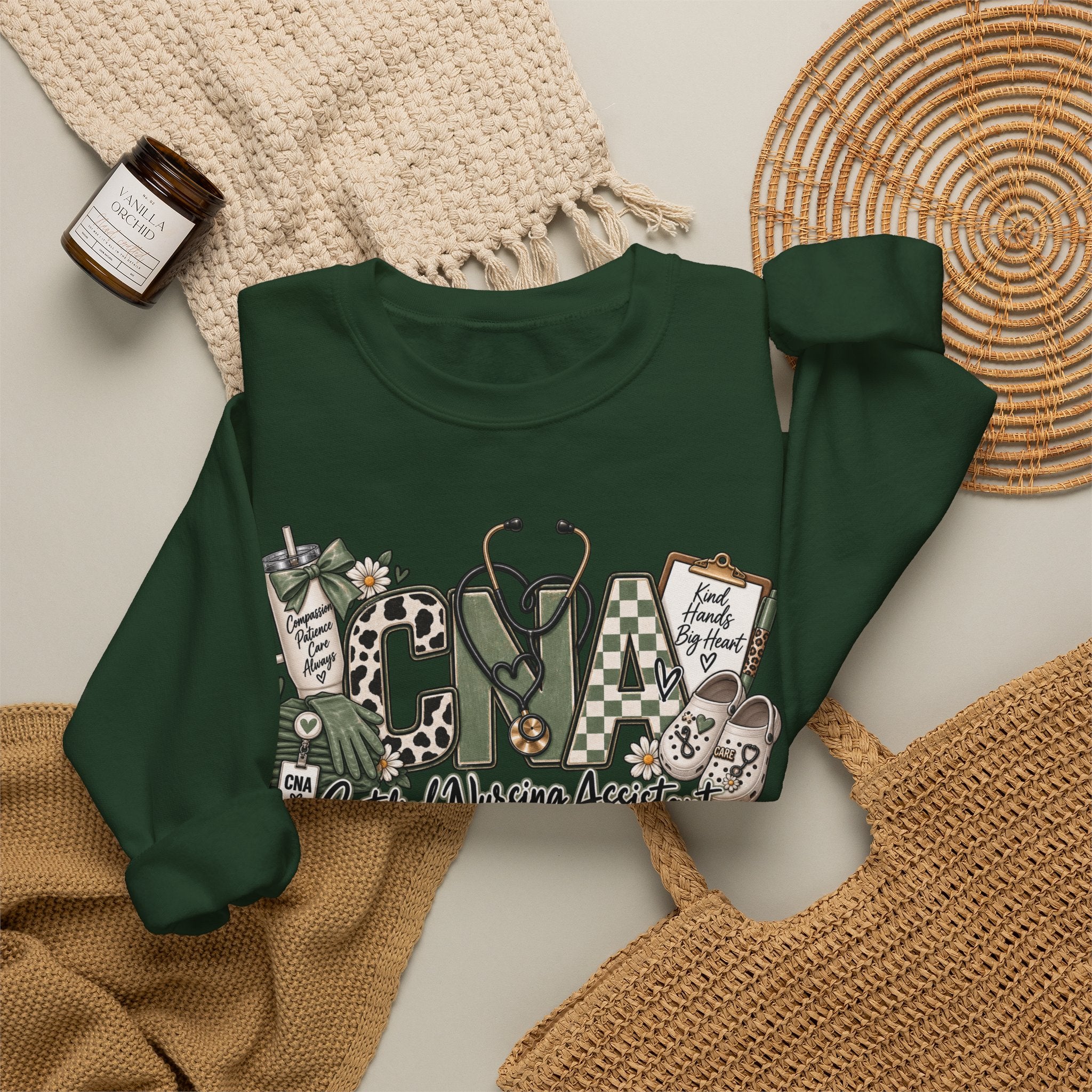 Certified Nurse Assistant Crewneck Sweatshirt — "Certified Nursing Assistant" Graphic Pullover