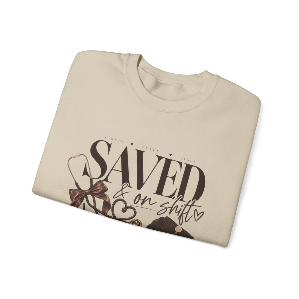 Saved On Shifts Crewneck Sweatshirt — Nurse & Healthcare Worker Gift