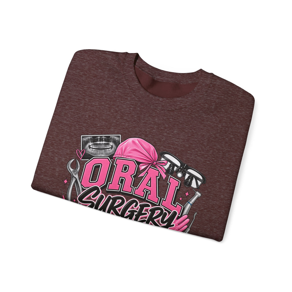 Oral Surgery Dental Assistant Crewneck Sweatshirt — Pink Dental Team Pullover