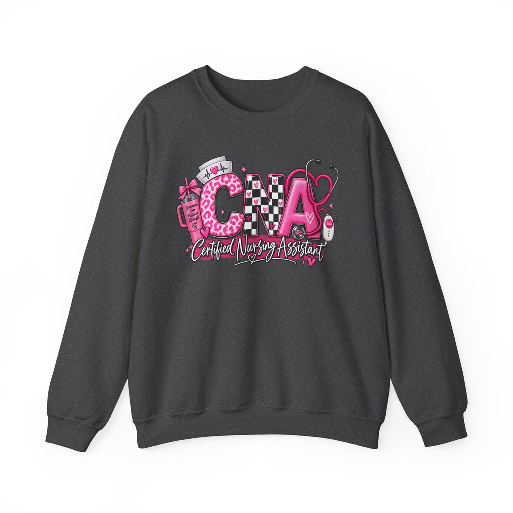CNA Crewneck Sweatshirt – Pink Nursing Assistant Graphic Pullover
