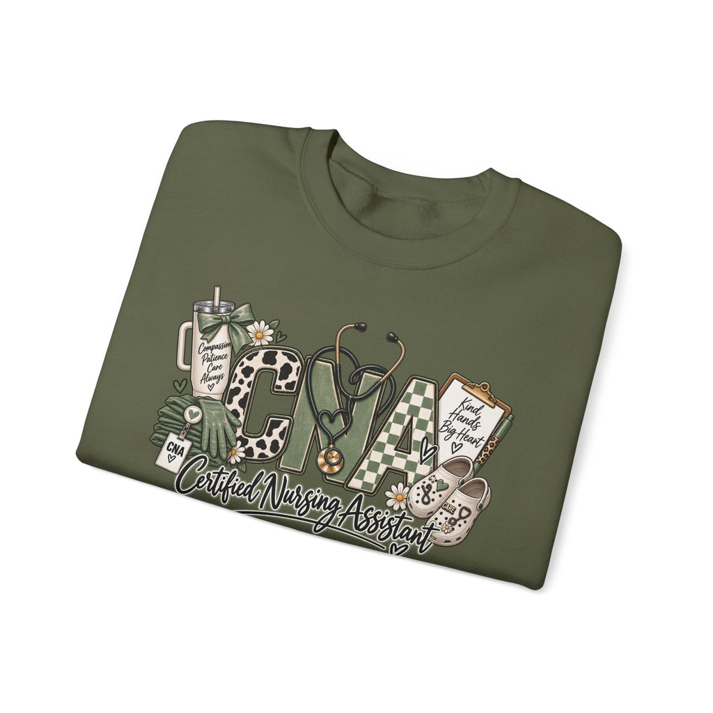 Certified Nurse Assistant Crewneck Sweatshirt — "Certified Nursing Assistant" Graphic Pullover