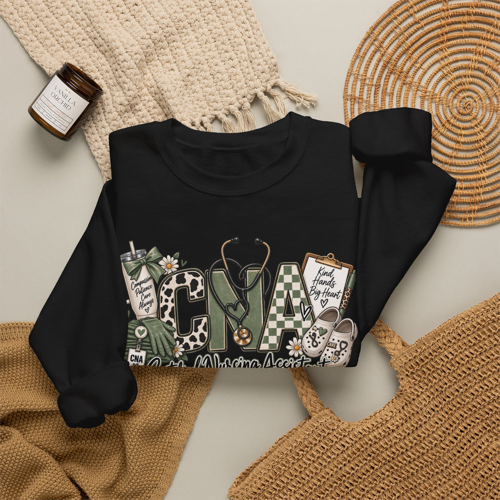 Certified Nurse Assistant Crewneck Sweatshirt — "Certified Nursing Assistant" Graphic Pullover