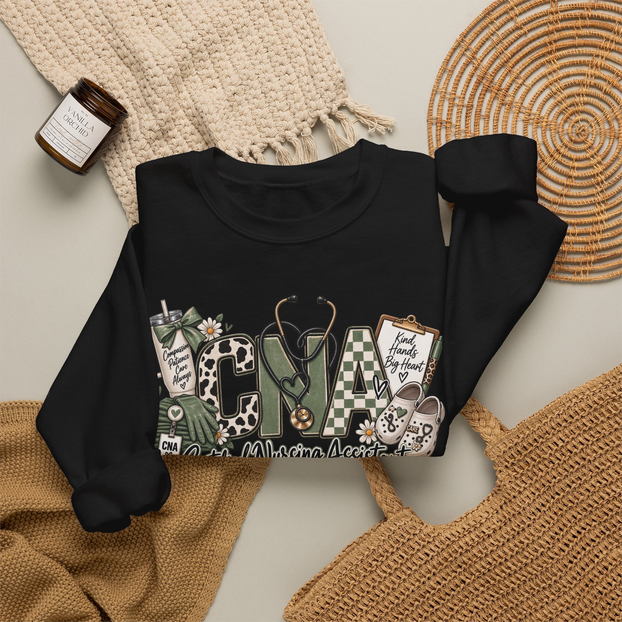 Certified Nurse Assistant Crewneck Sweatshirt — "Certified Nursing Assistant" Graphic Pullover