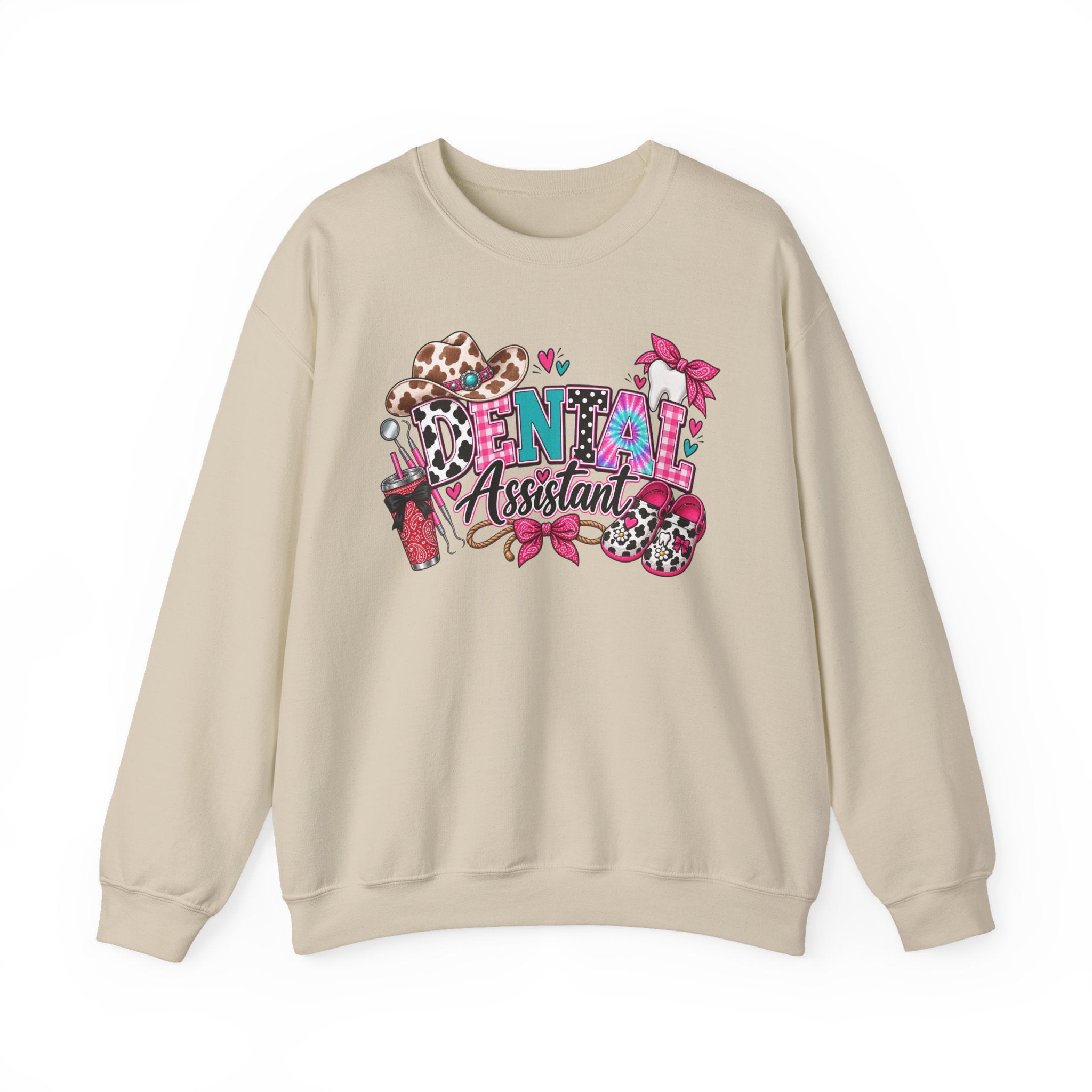 Southern Belle DA Sweatshirt — Cute Leopard & Floral Dental Design