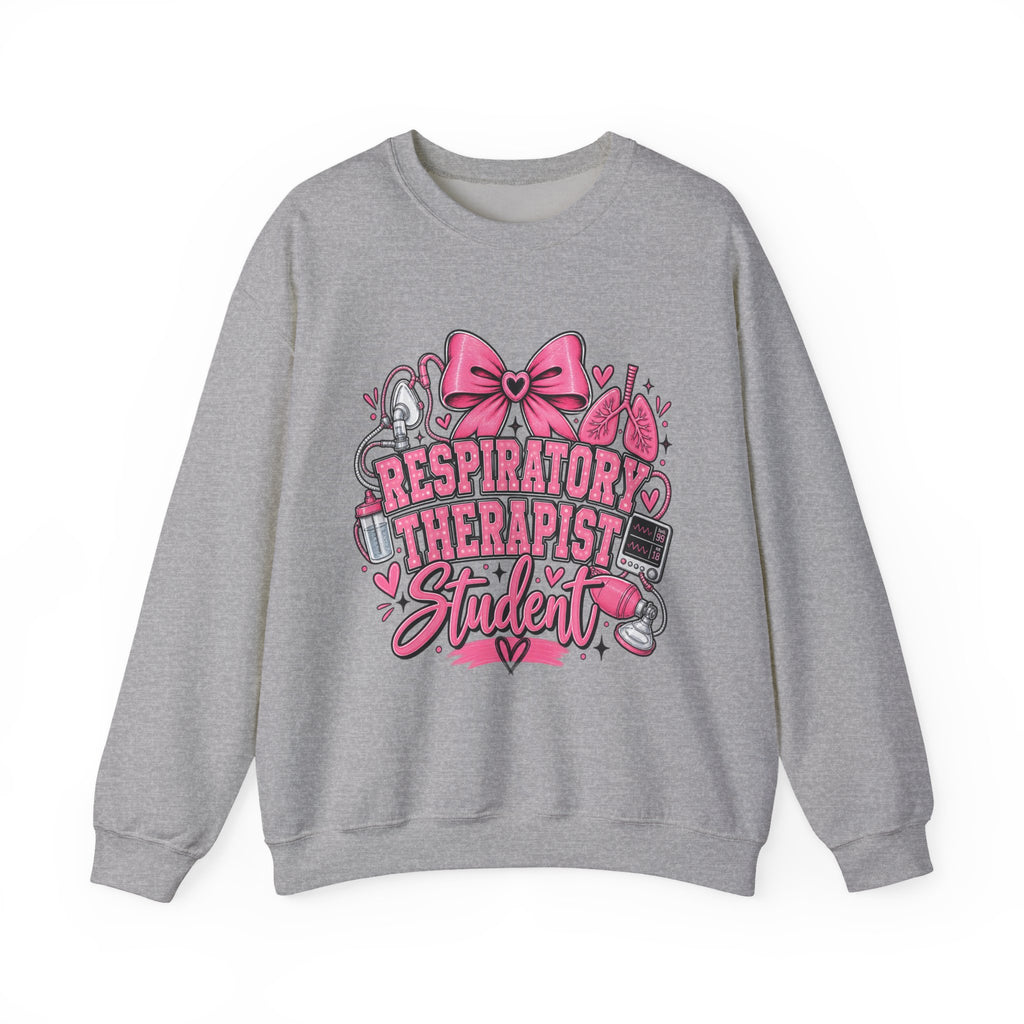 Respiratory Therapist Student Crewneck Sweatshirt — Pink Medical School Gift