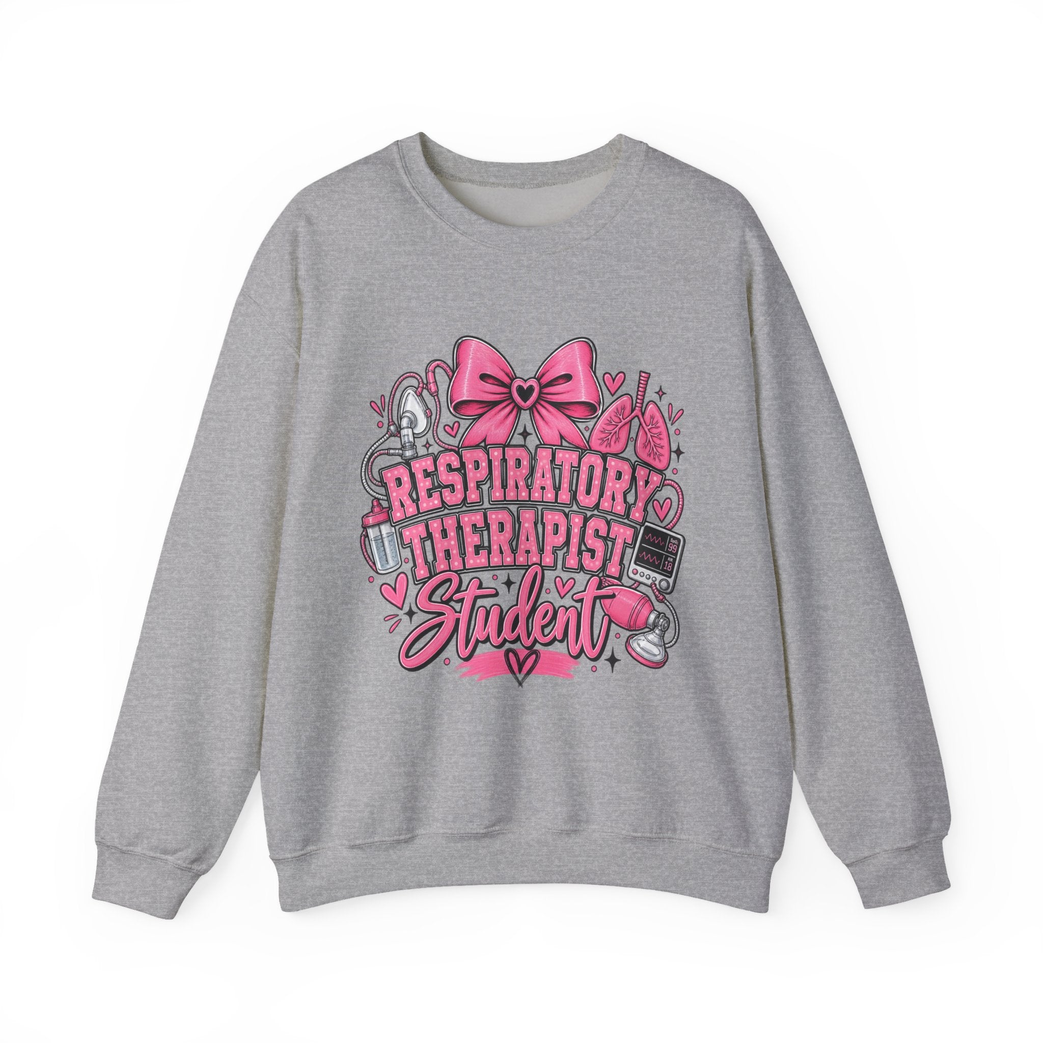 Respiratory Therapist Student Crewneck Sweatshirt — Pink Medical School Gift