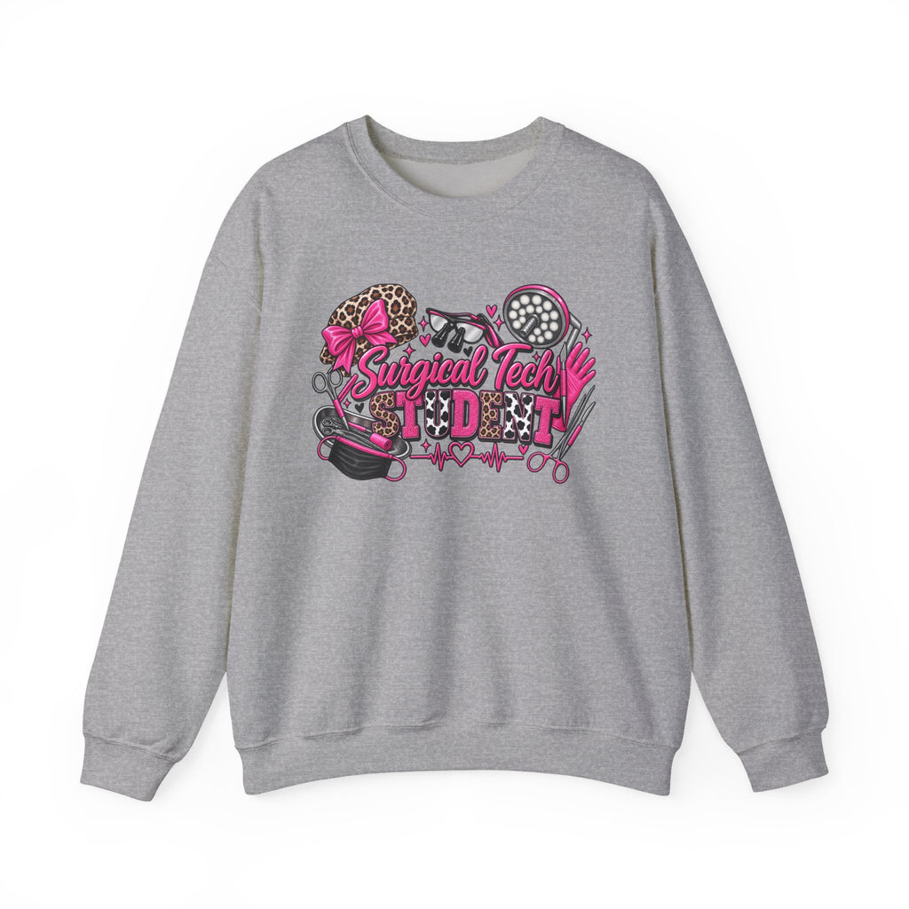 Surgical Tech Student cheetah Crewneck Sweatshirt
