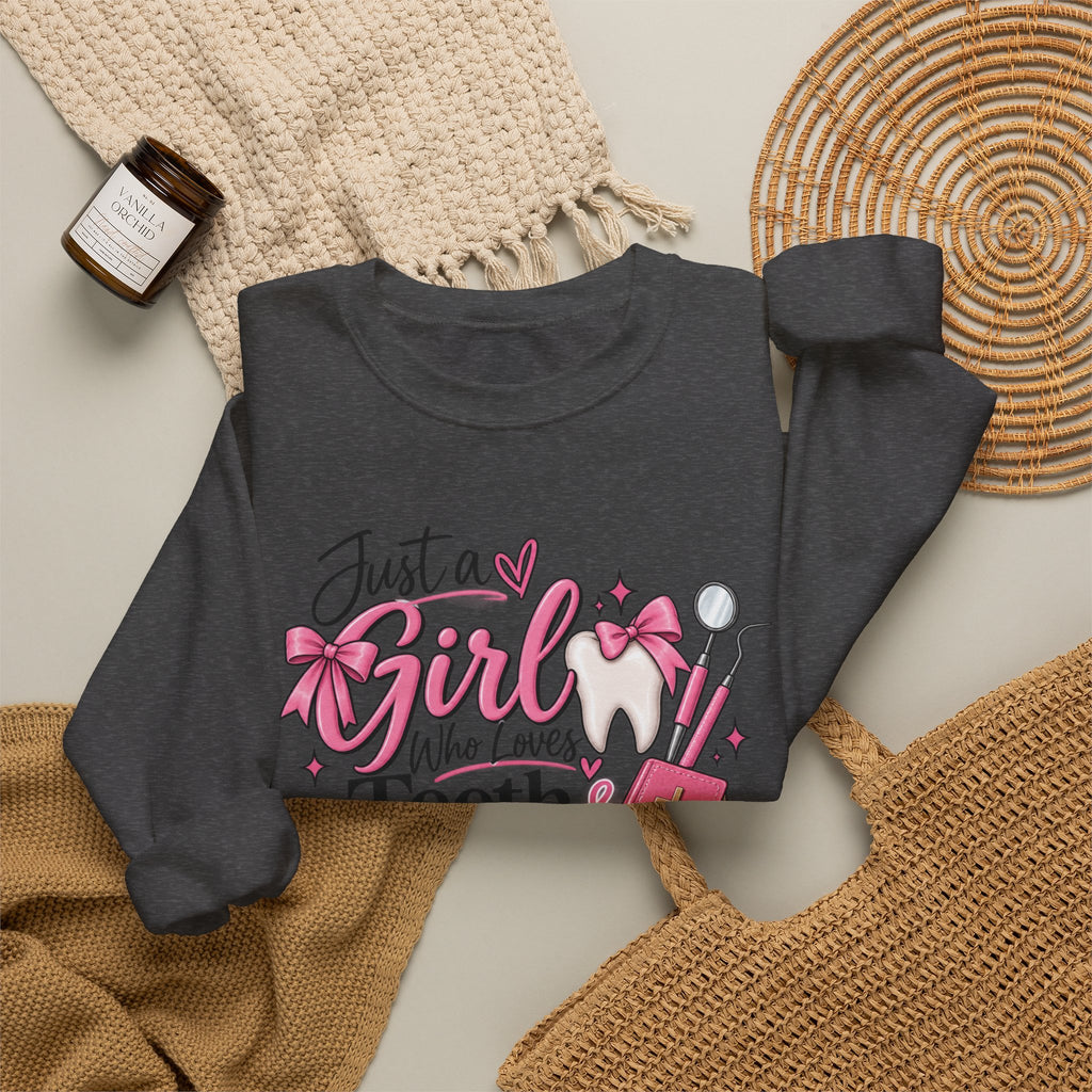 Just a Girl Who Loves Teeth and Jesus Sweatshirt | Dental Christian Design