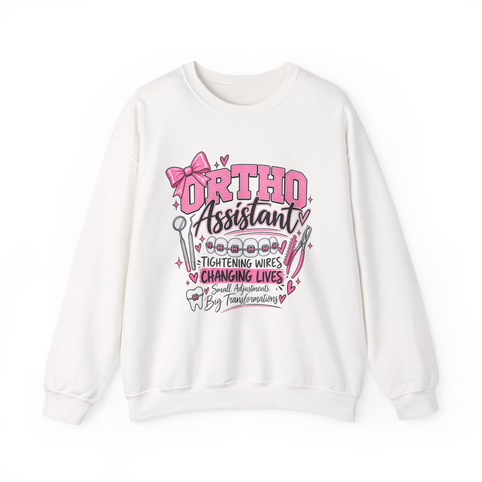 Ortho Assistant Sweatshirt — "Tightening Wires, Changing Lives" Crewneck for Orthodontic Assistants