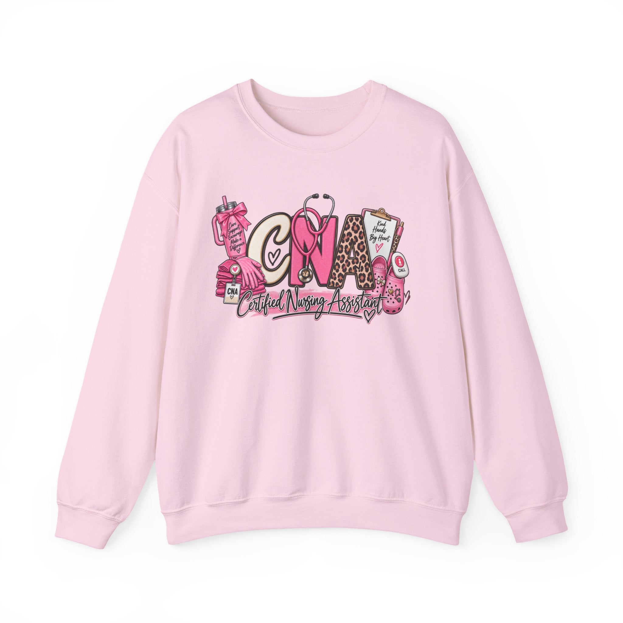CNA Crewneck Sweatshirt – Cute Pink Certified Nursing Assistant Design