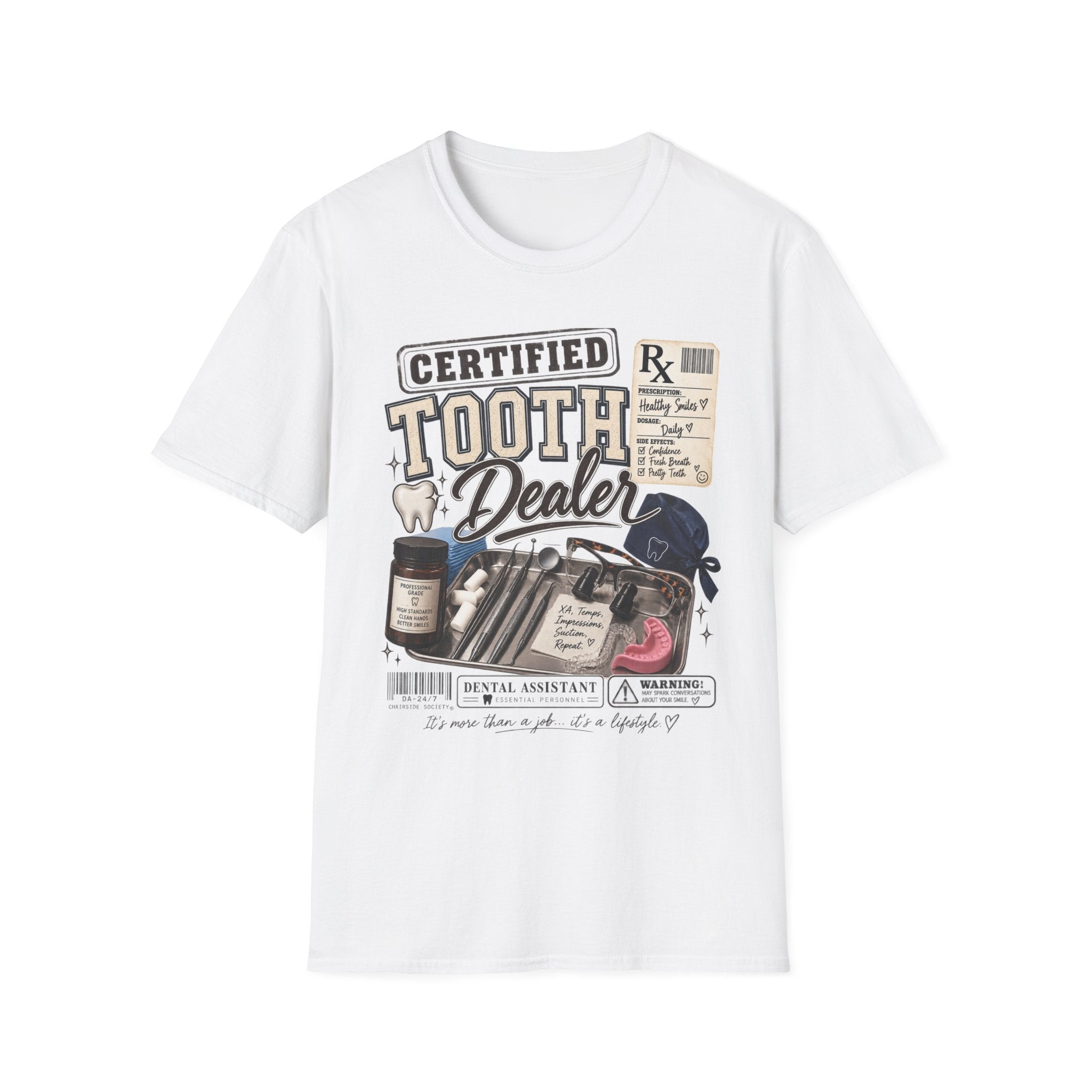 Certified Tooth Dealer T-Shirt — Funny Dental Hygienist/Assistant Tee