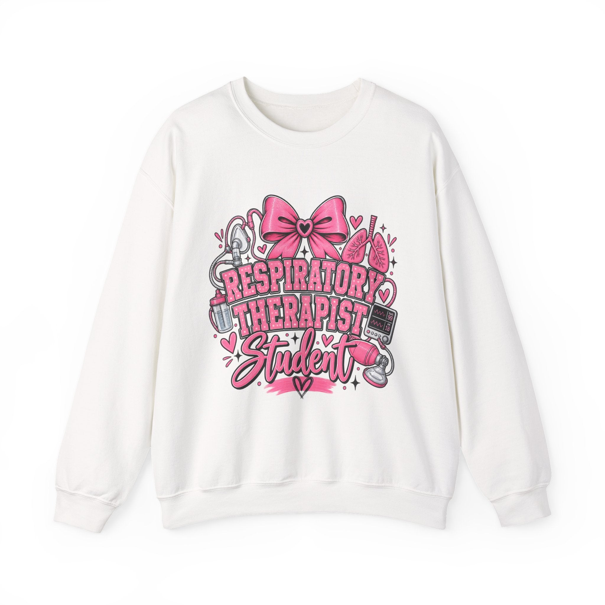 Respiratory Therapist Student Crewneck Sweatshirt — Pink Medical School Gift