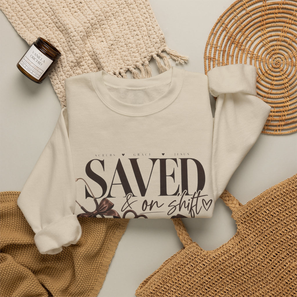 Saved On Shifts Crewneck Sweatshirt — Nurse & Healthcare Worker Gift
