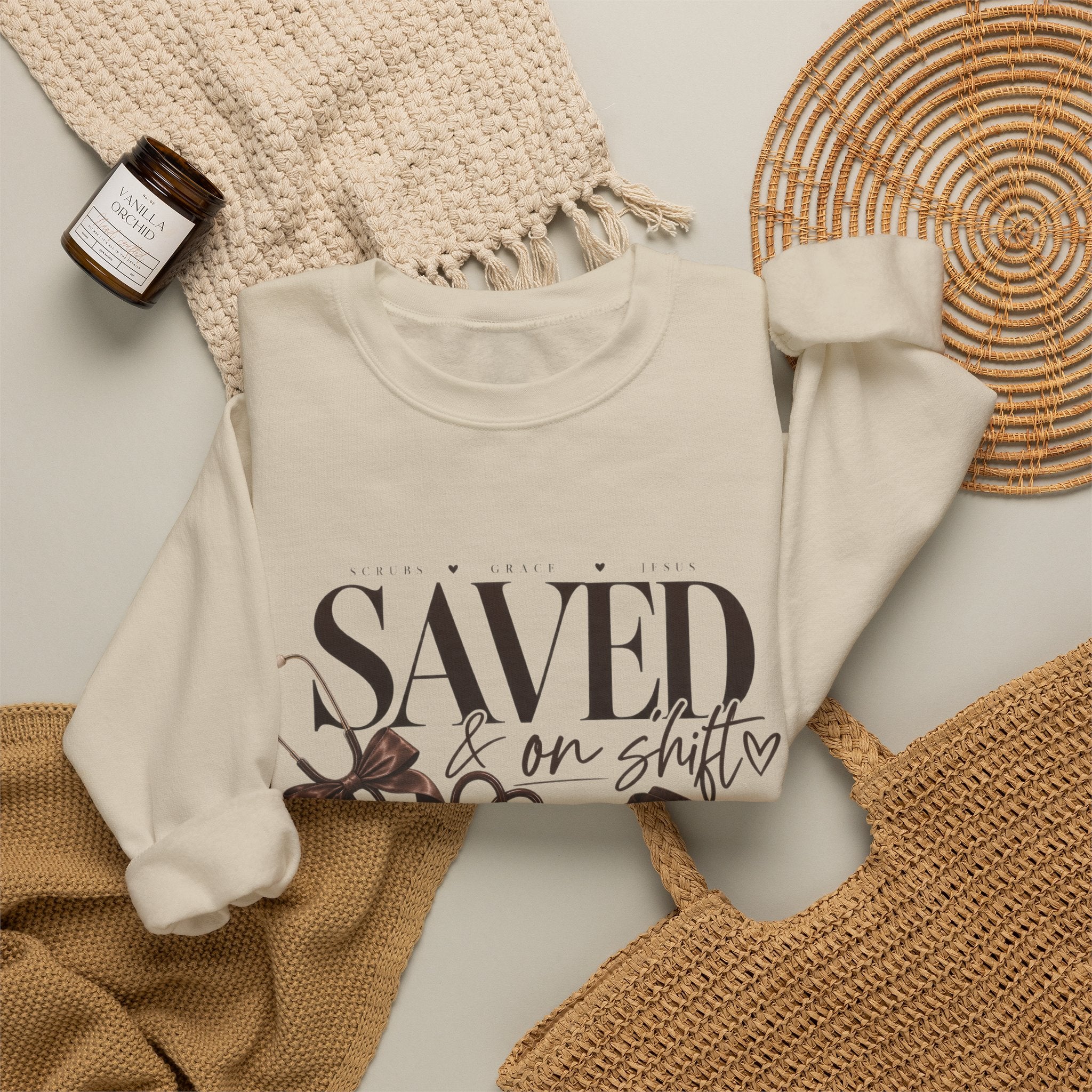 Saved On Shifts Crewneck Sweatshirt — Nurse & Healthcare Worker Gift