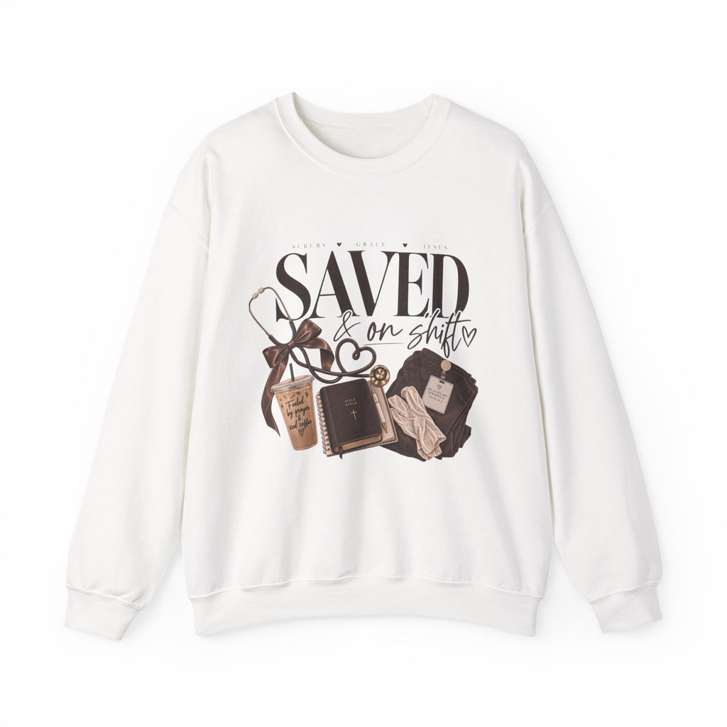 Saved On Shifts Crewneck Sweatshirt — Nurse & Healthcare Worker Gift