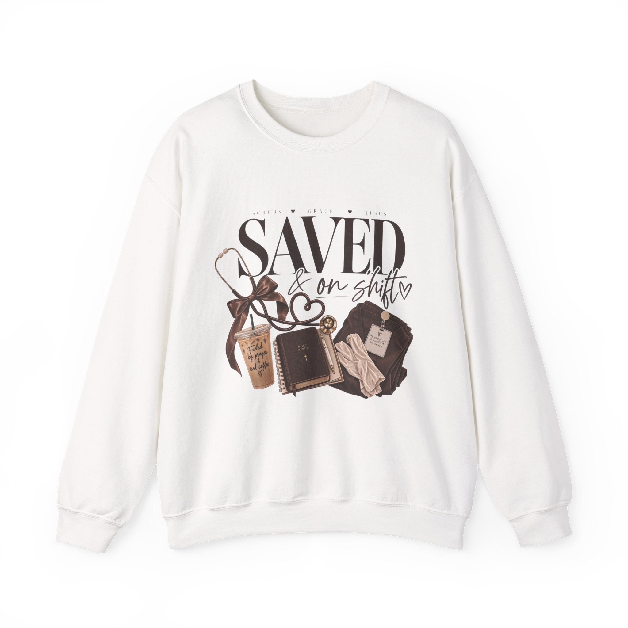 Saved On Shifts Crewneck Sweatshirt — Nurse & Healthcare Worker Gift