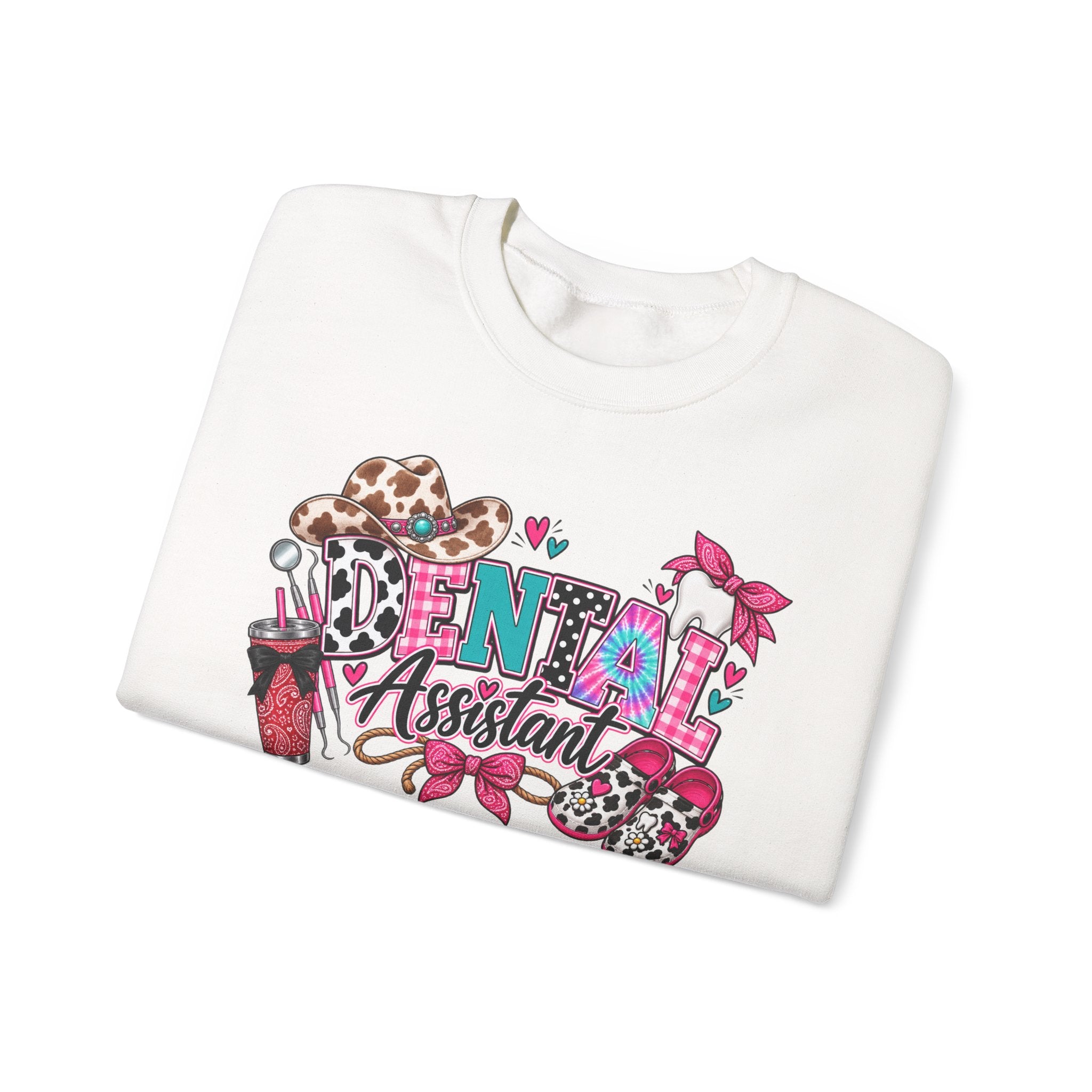 Southern Belle DA Sweatshirt — Cute Leopard & Floral Dental Design