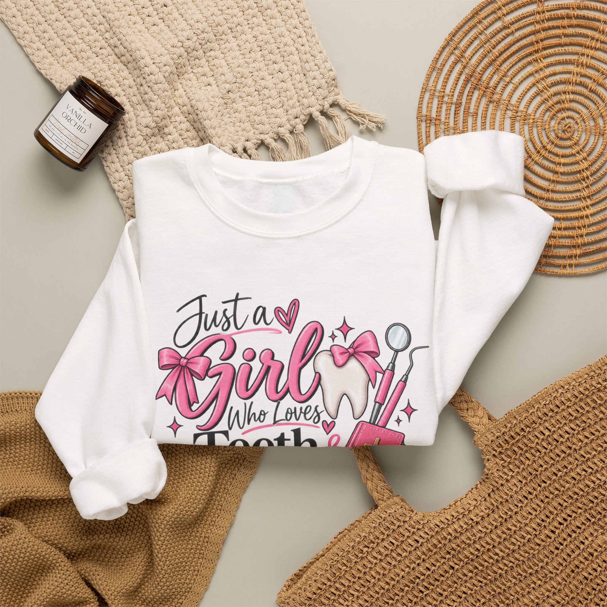 Just a Girl Who Loves Teeth and Jesus Sweatshirt | Dental Christian Design