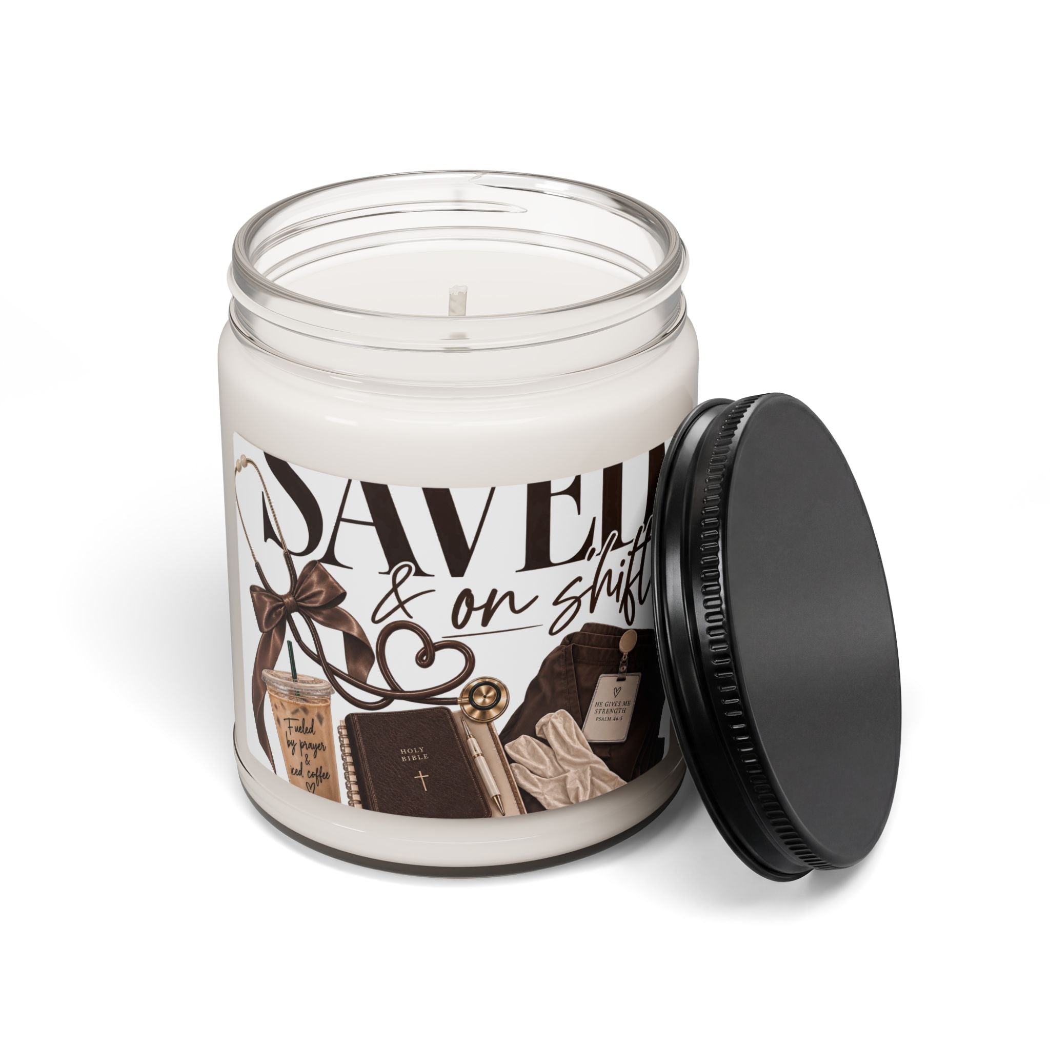 Saved & On Shift Scented Soy Candle — 9oz Inspirational Faith Candle