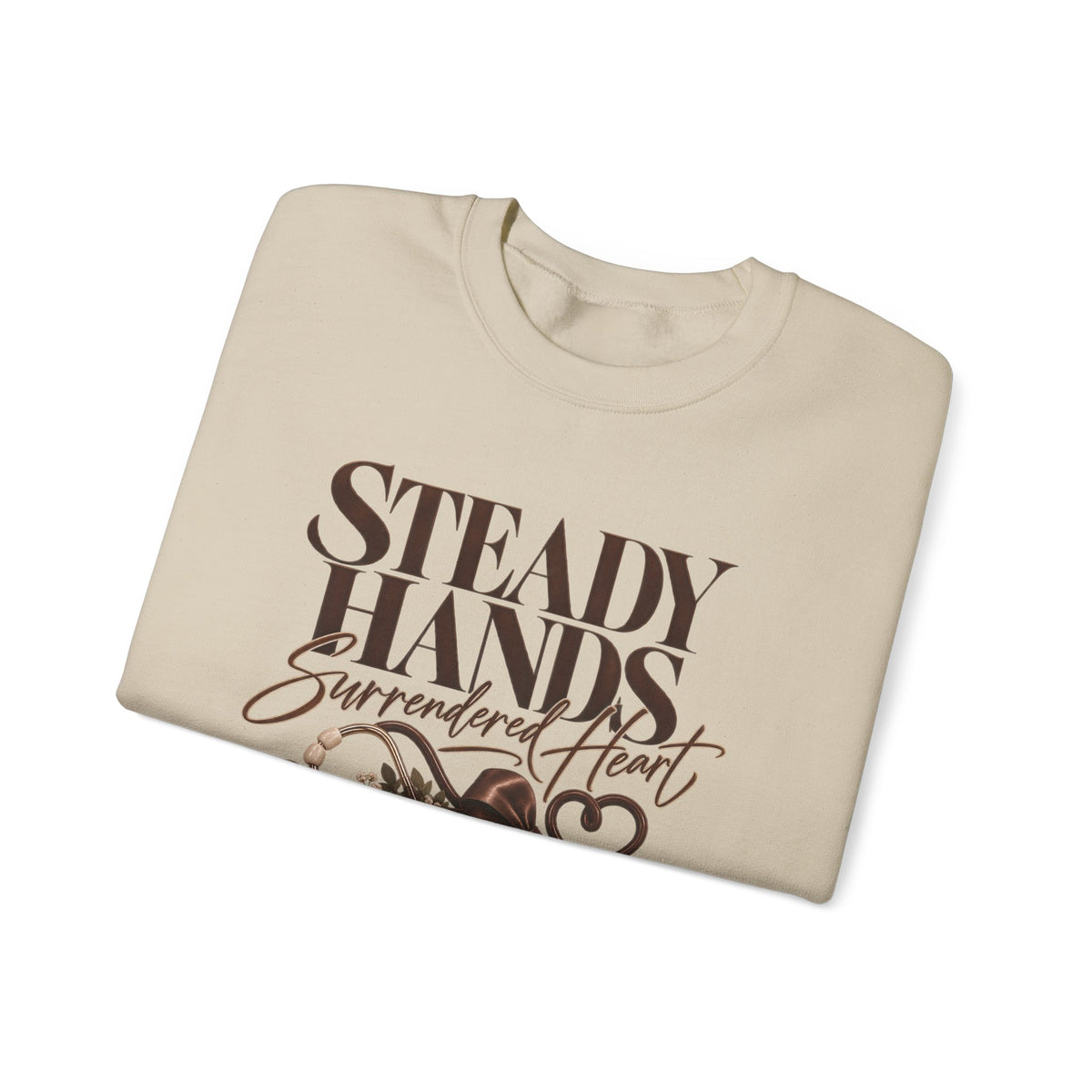 "Steady Hands, Surrendered Heart" Vintage Floral Graphic