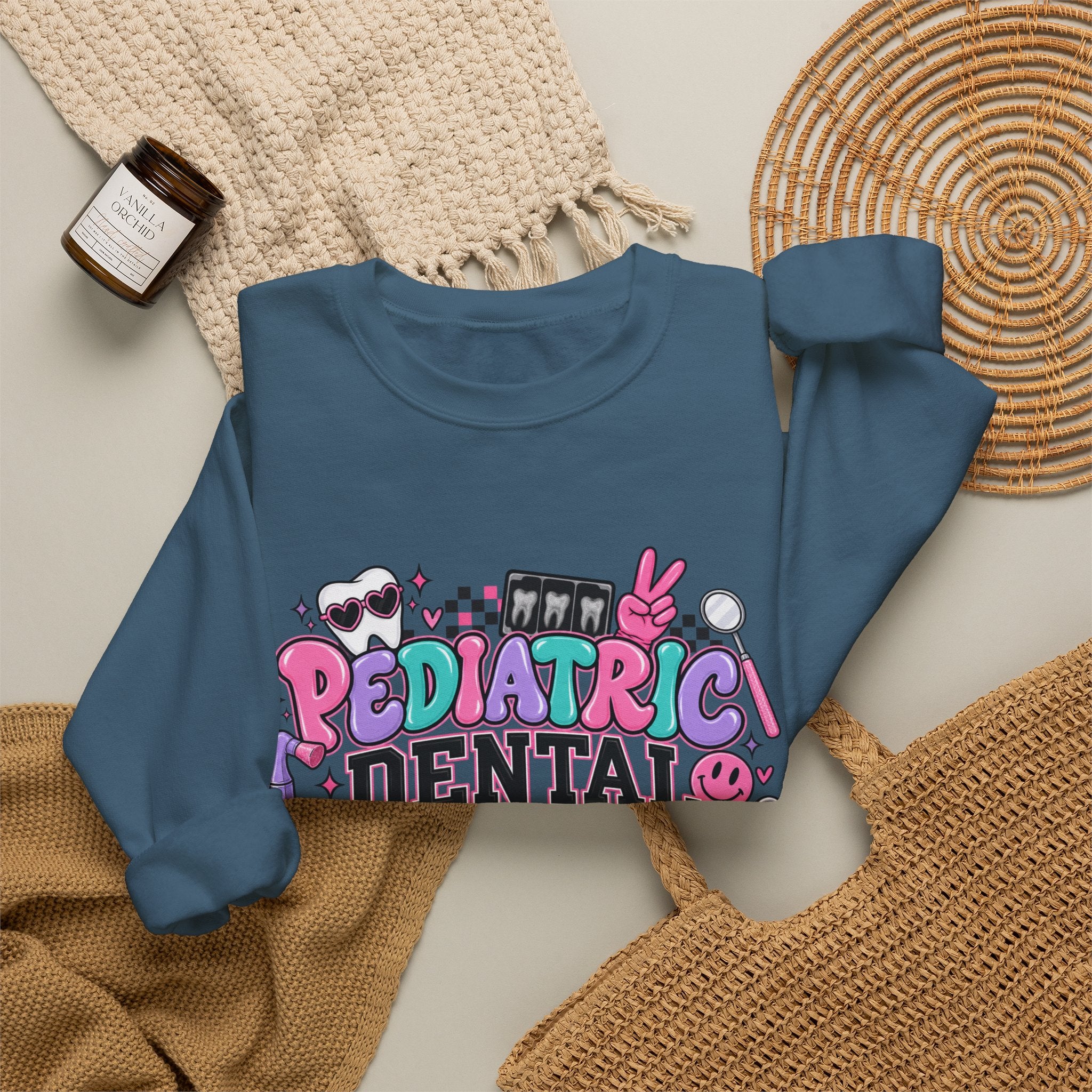 Pediatric Dental Assistant Sweatshirt — Cute Colorful Dental Crewneck